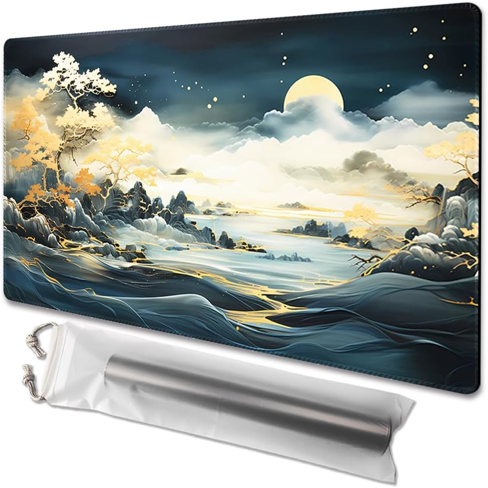 MTG 24 X 14 Inch Gaming Mat with Non-Slip Backing, Ideal for TCG Card Game Enthusiasts (Sky Tower, No Deck)