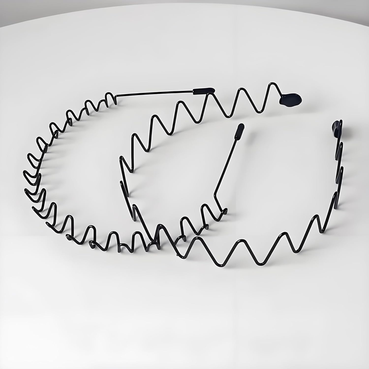 Metal Hair Band for Men Women, 6PCS Unisex Black Wavy Headband, Non Slip Head Bands, Hair Accessories for Outdoor Sports, Weddings, Daily Wear image number 2