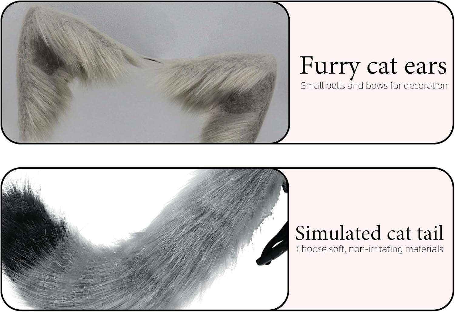 Furry Fox Ears Headband and Tail Set Plush Costume Accessories for Halloween and Cosplay with Fox Paws Perfect for Parties and Role Play Comfortable Design Suitable for All Ages image number 1