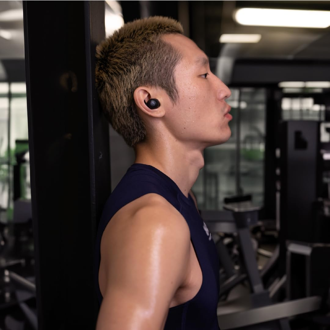 Sennheiser Momentum Sport Wireless Bluetooth Earbuds, Secure Fit, IP55, Shock/Dust/Sweat Resistant, Adaptive ANC, 24-Hour Playtime, 2-Year Warranty - Black - Graphite image number 4