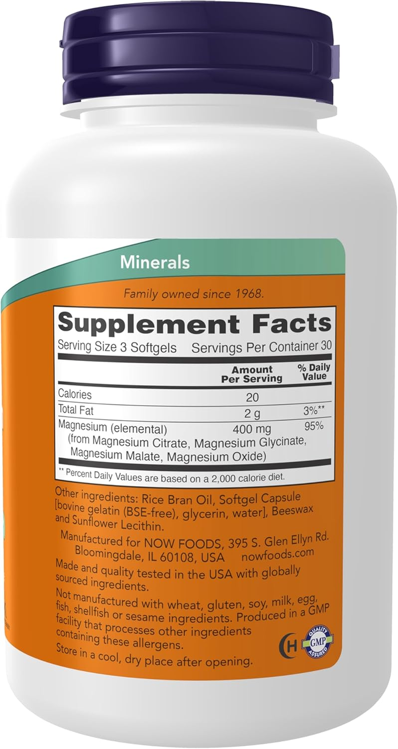 NOW Magnesium Citrate,90 Softgels image number 3