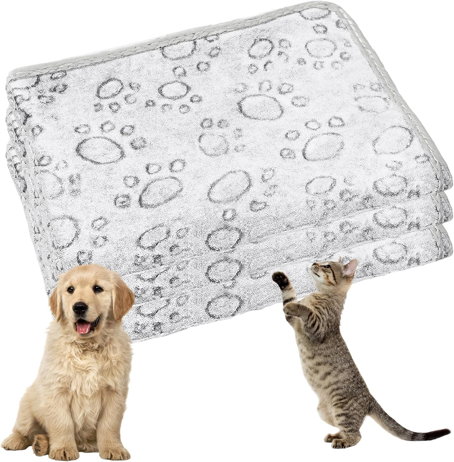 Ycelon Cat Blanket, Pack of 3 Fluffy Dog Blankets, Soft Pet Blanket for Small Dogs and Cats, 40 X 60 Cm, Ideal for Sofa, Car and Cage image number 1