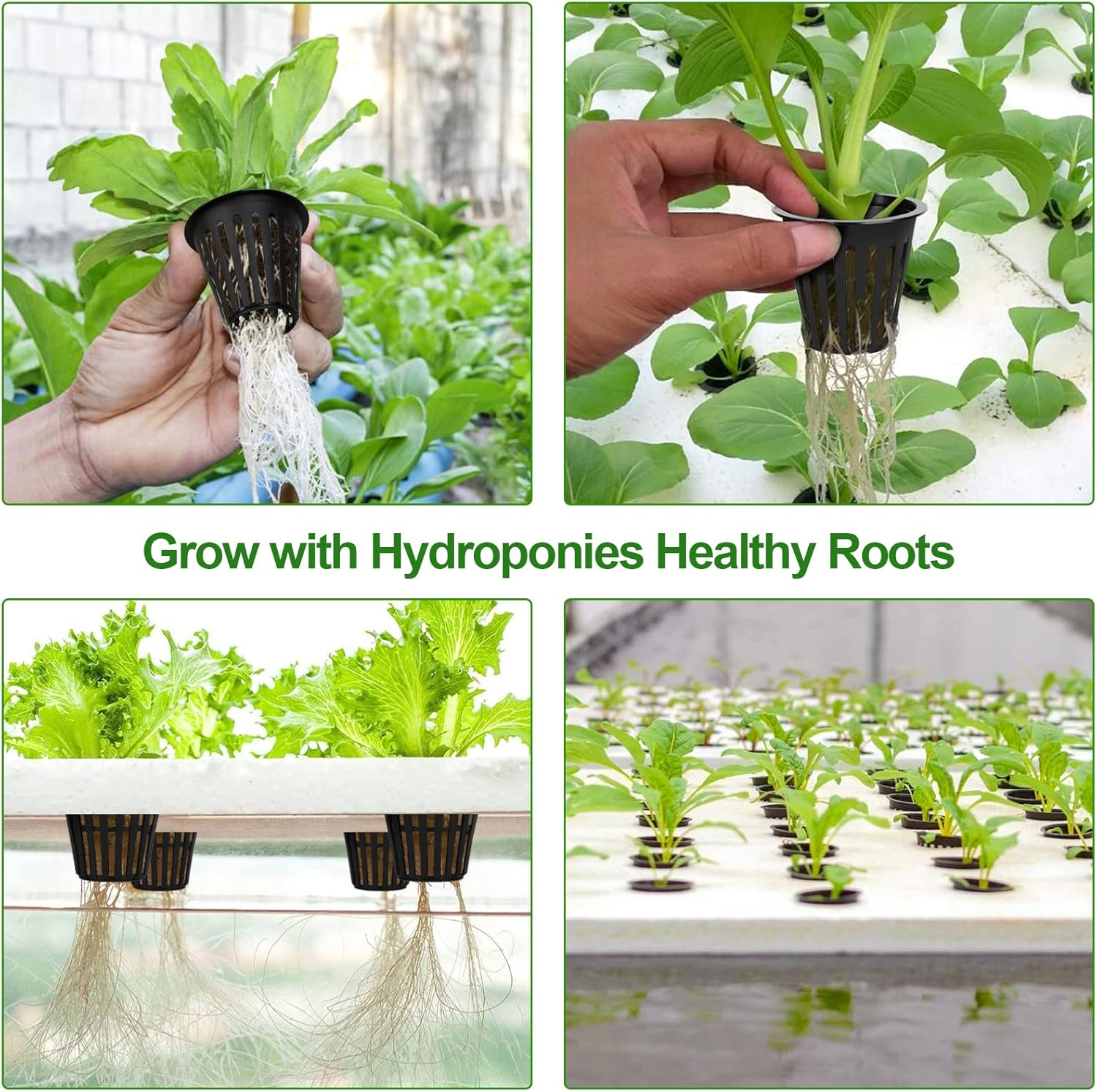 HXSEMAYIG 100PCS 2 Inch Net Pots,Hydroponics Cup, Net Cups for Indoor or Outdoor Growing