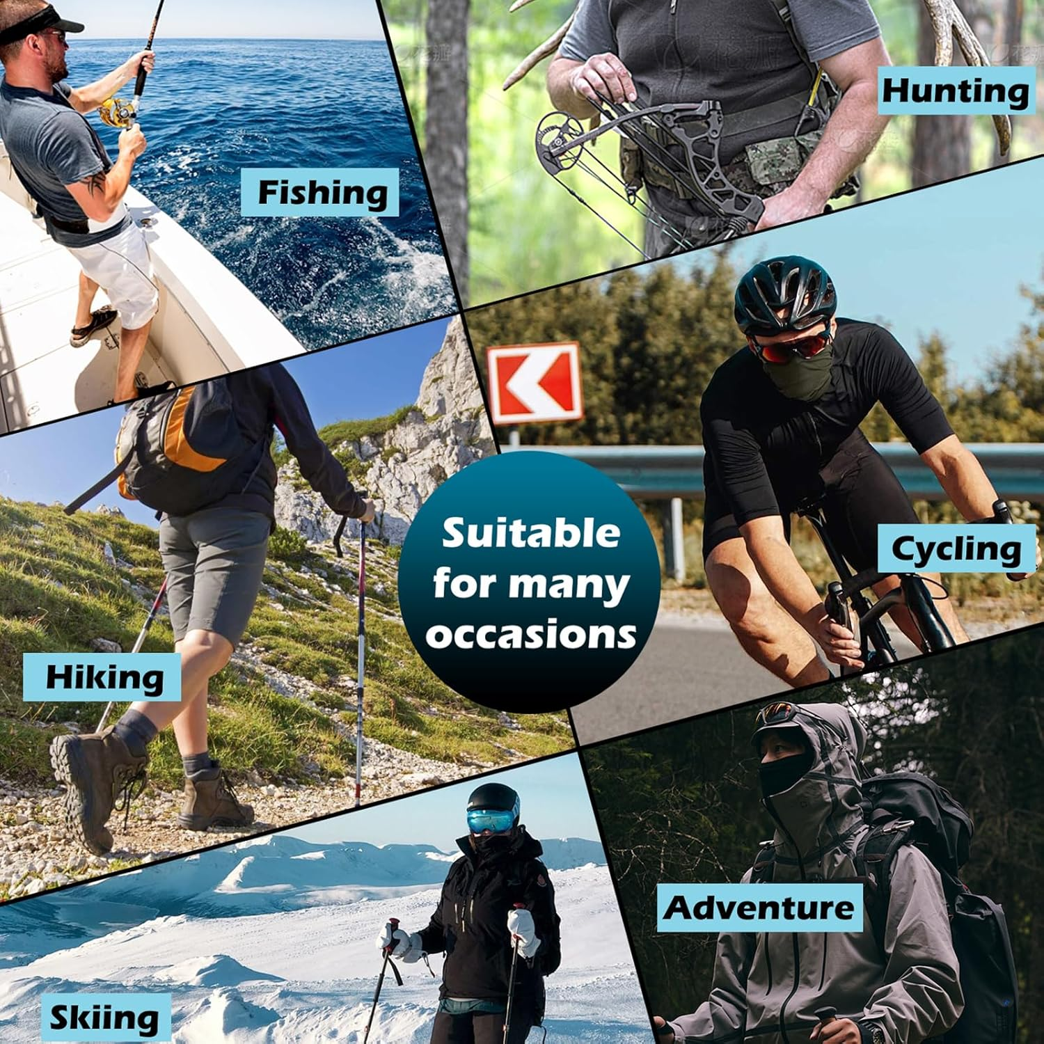 3 Pcs Neck Gaiter Shield Scarf Elastic Balaclava Headbands Headwear UV Sun Protection Outdoors Face Mask