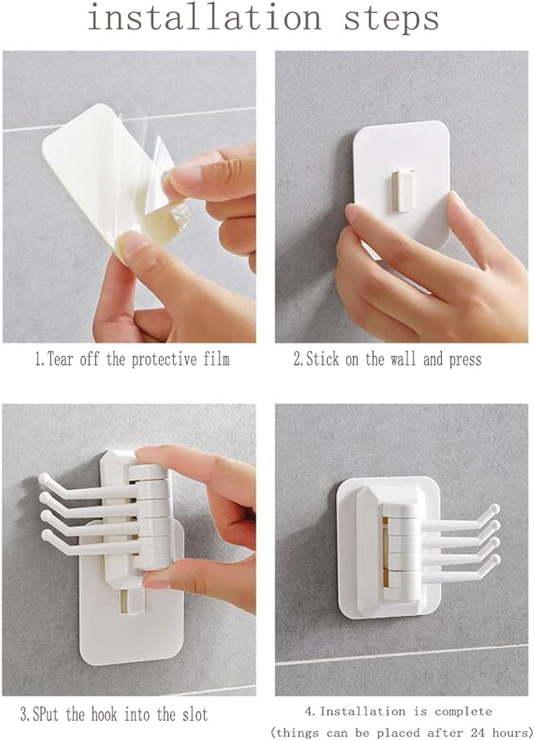 Jowxsx White Self Adhesive Hook Multifunctional Wall Hooks,Punch Free Strong Sticky Utility Heavy Duty Hook,Coat Towel Seamless Hook,Waterproof Hanger for Bathroom,Kitchen,Home Hardware image number 2