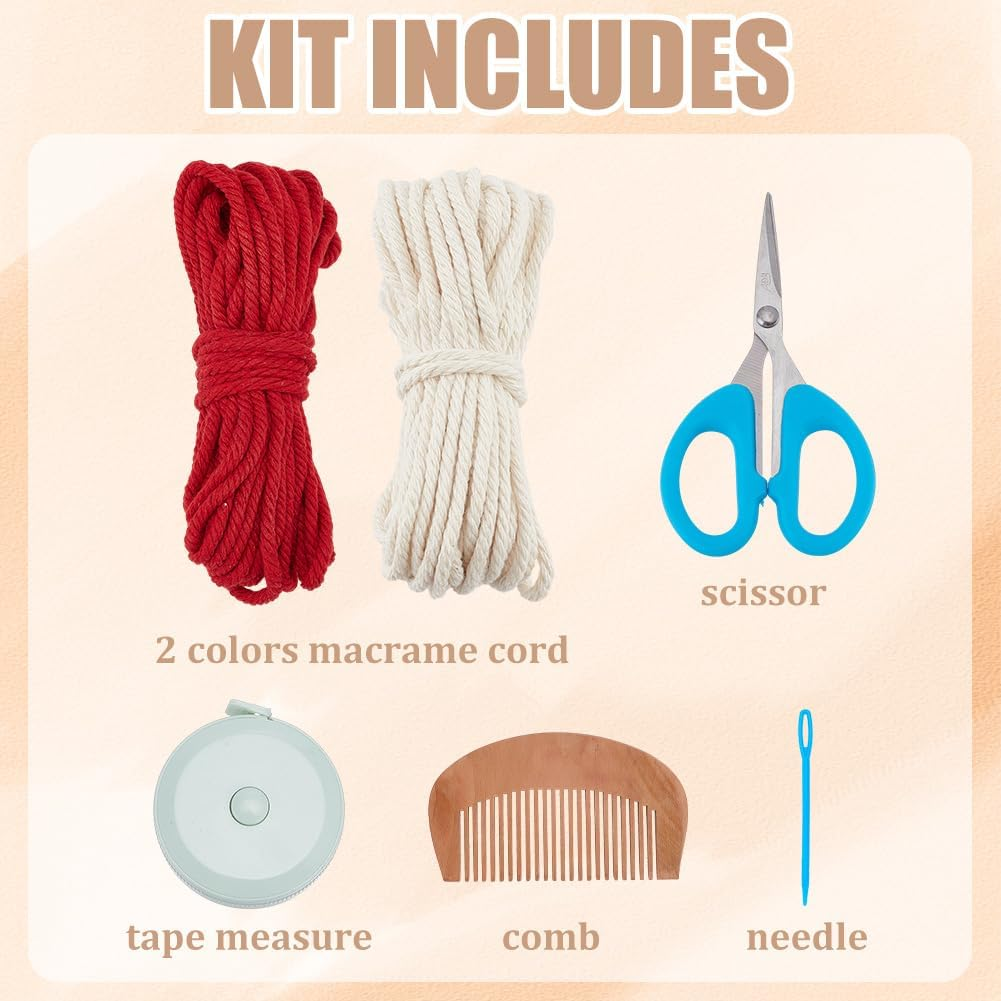 FREEBLOSS 3 Set Valentine'S Day Dog Chew Toys Kit Heart Shaped Dog Rope Macrame Kit Valentine'S Day Puppy Throwing Toy for Pet Teeth Cleaning Macrame Kit for Beginners image number 3