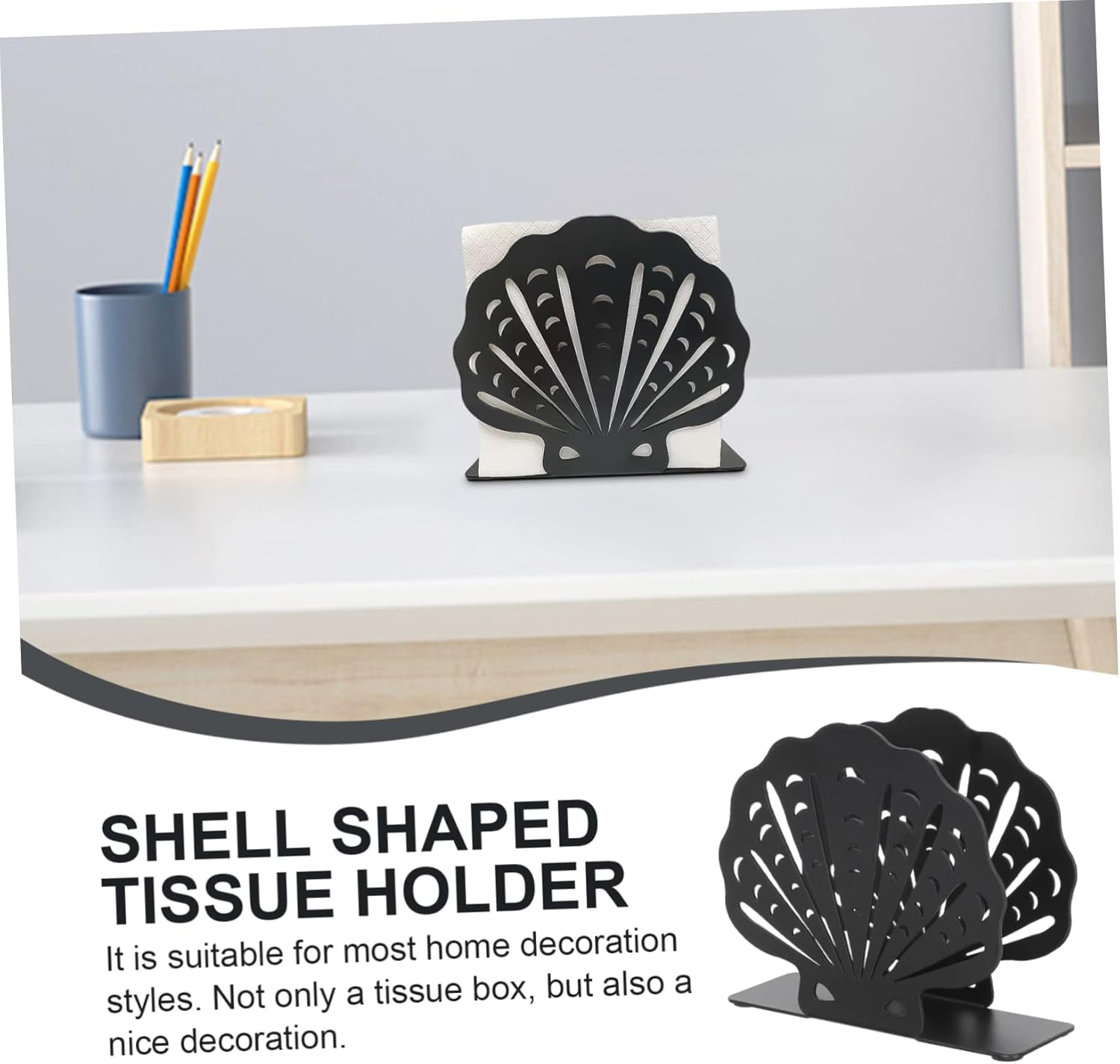 DOITOOL Modern Napkin Storage Rack Iron Material Countertop Paper Napkin Holder Farmhouse Style image number 3