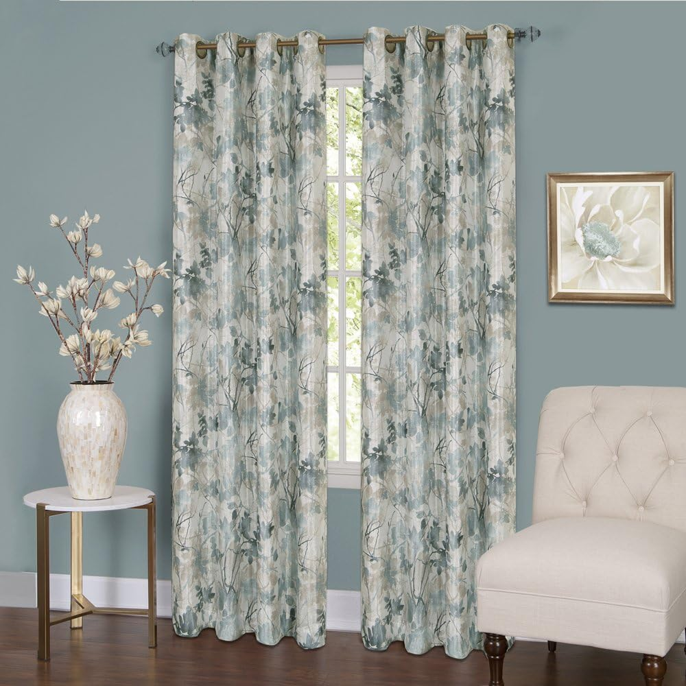 Achim Home Furnishings Tranquil Lined Grommet Window Curtain Panel, 50" X 84", Mist