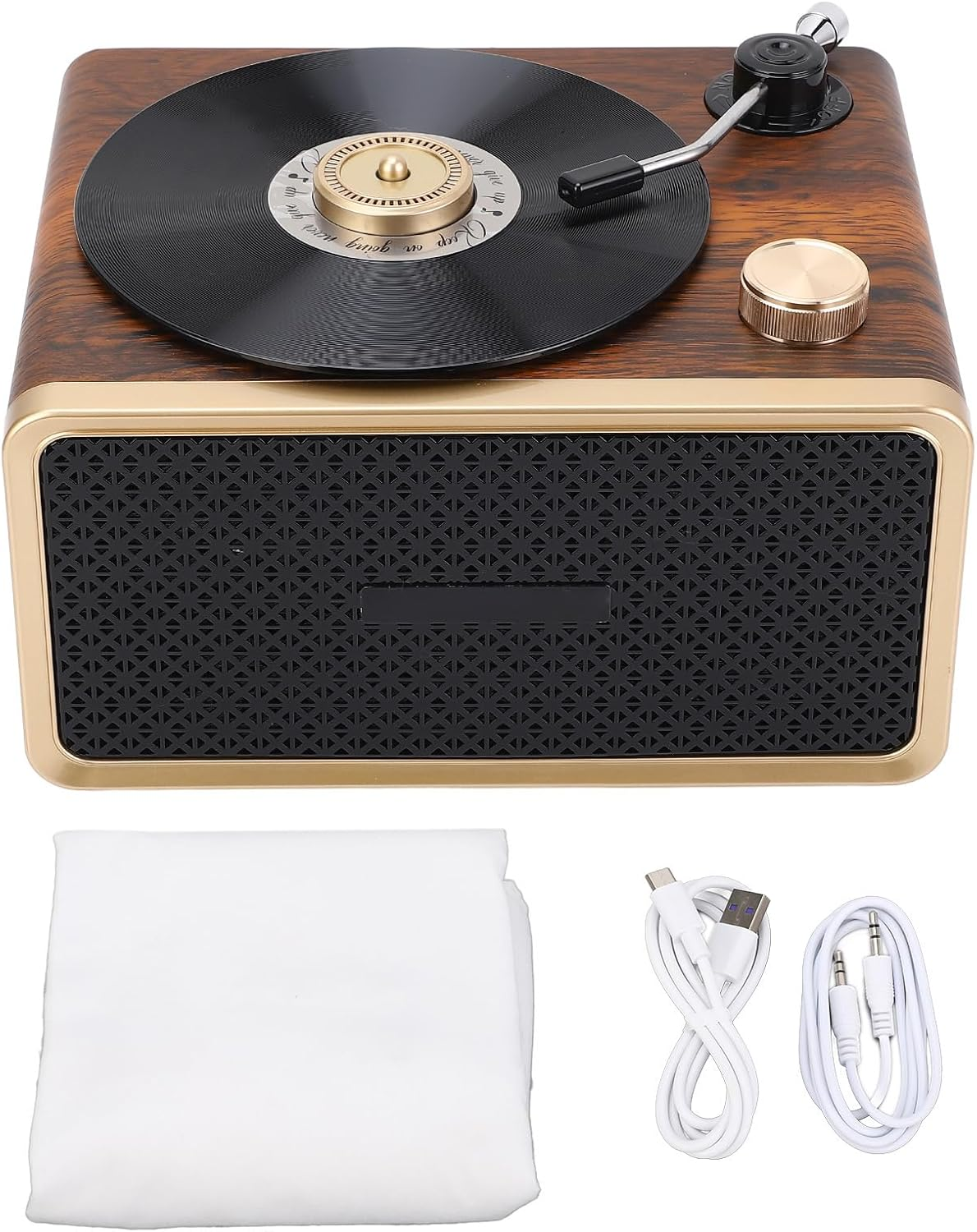 Brilluxa Bluetooth Speaker, Retro Wooden Wireless Audio Speaker with Warm Yellow Light and Fast Charging, Vintage Portable Music Player, Home and Outdoor Bluetooth Sound System image number 4