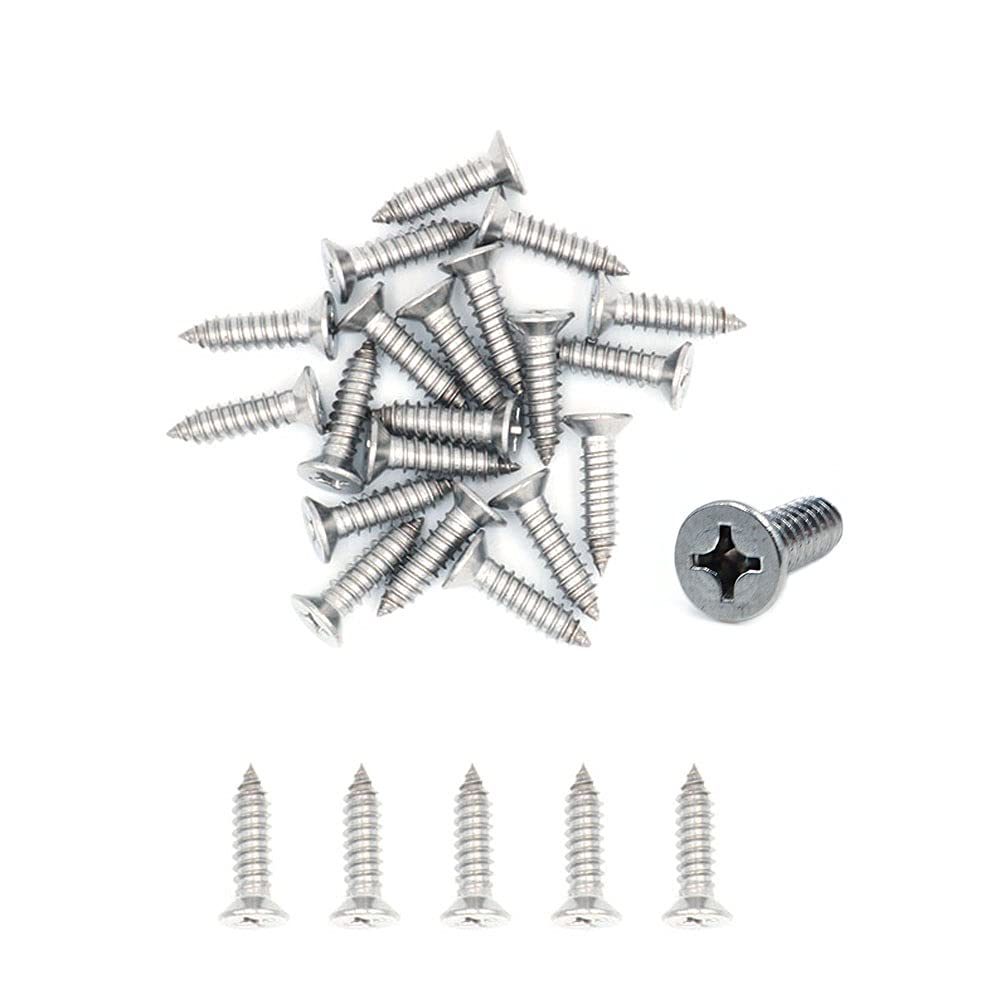 500X NUZAMAS 6G*9.5 304 Stainless Steel Self-Tapping Screws Cross Flat Countersunk Head Screw Miniature Screw Wood Screw Self-Tapping Screws and Wood Screw(St3.5 * 9.5) image number 4