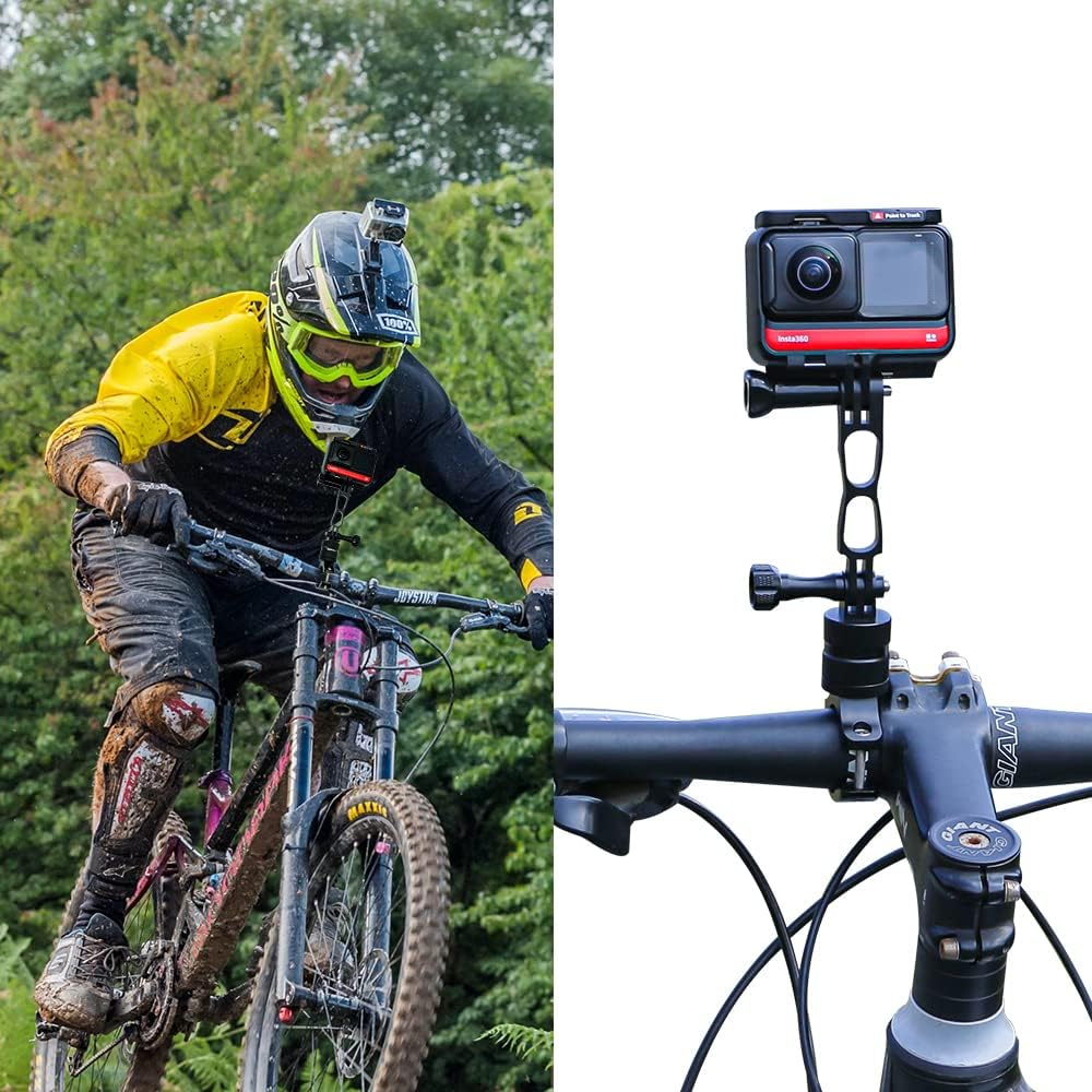 SUREWO Aluminum Alloy Extension Arm Mount 9 CM Metal Pole Helmet Stick Bike Mount Compatible with Gopro Hero 13/12/11/10/9/8/7/(2018)/6/5 Black,Apeman/Akaso/Campark/Dji Osmo Action Cameras and More image number 3