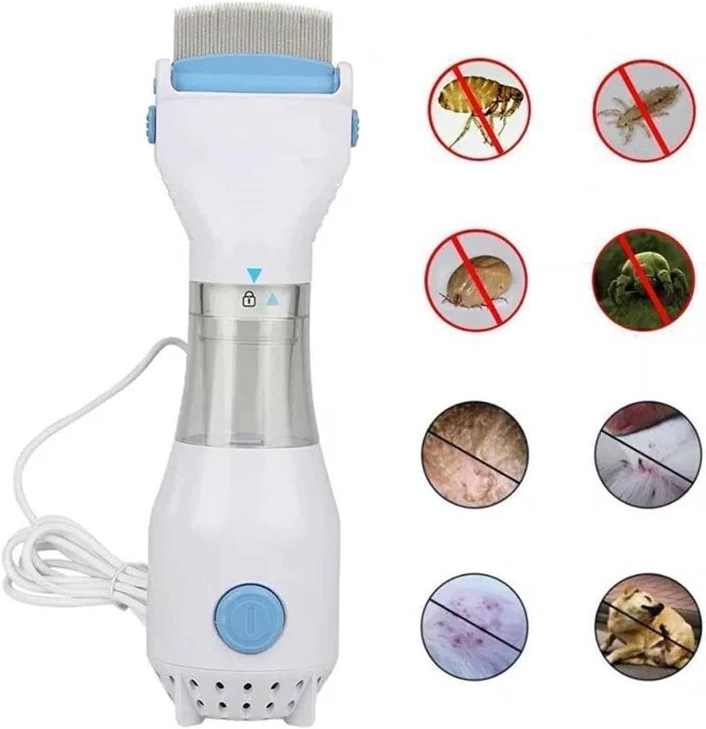 Electric Vacuum Comb for Lice Removal - Pet and Hair Treatment, Nit Free Comb with Lice Catcher