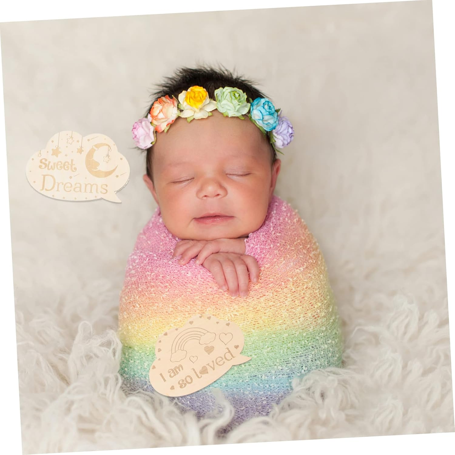 1 Set Growth Cards Double Sided Monthly Milestone Cards for Newborn Photography Props High End Engraved Natural Design for Cherished Memories image number 6