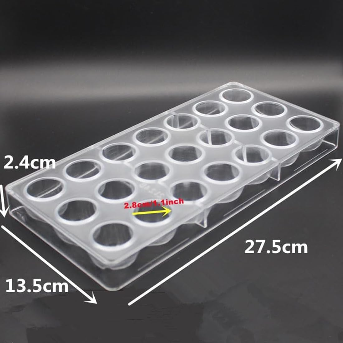 Polycarbonate Chocolate Mould, 21 Cavities Bullet Shape Chocolate Bonbons Mold, Clear Hard Plastic Bakeware Pastry Tools, DIY Candy Mould for Chocolates, Sweets, Jelly, Truffle, Pralines image number 4