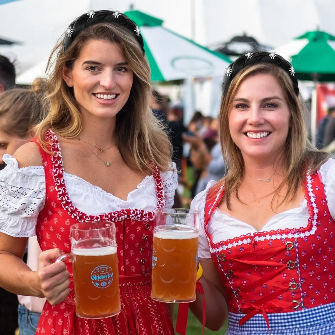 WUSJCOF Costume Headband Women'S Edelweiss Braided Velvet Headband as Dirndl Hair Accessories for Oktoberfest and Oktoberfest (Black)