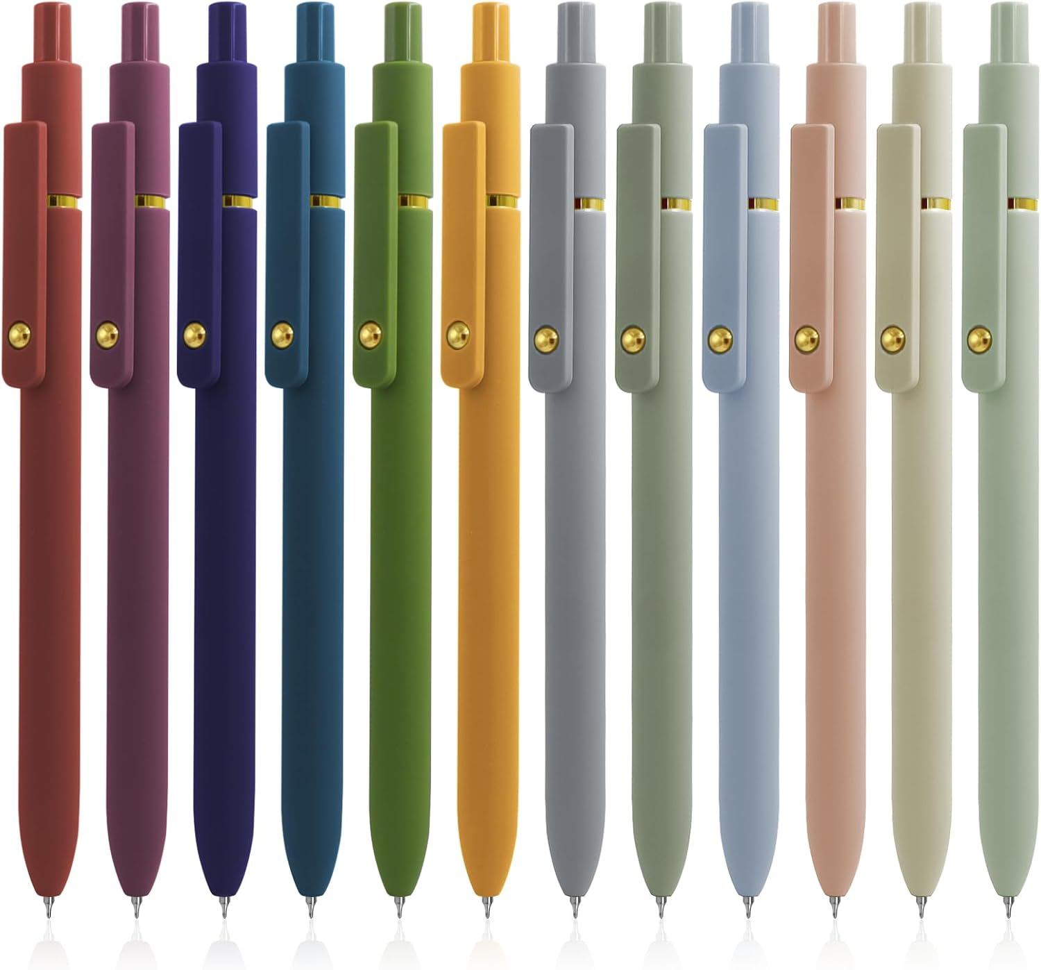 UIXJODO Gel Pens, 6 Pcs Black Ink Pens for Women, 0.5Mm Fine Point Smooth Writing Pens, High-End Series Retractable Pens for Journaling Note Taking (6 Pcs Gold Morandi)