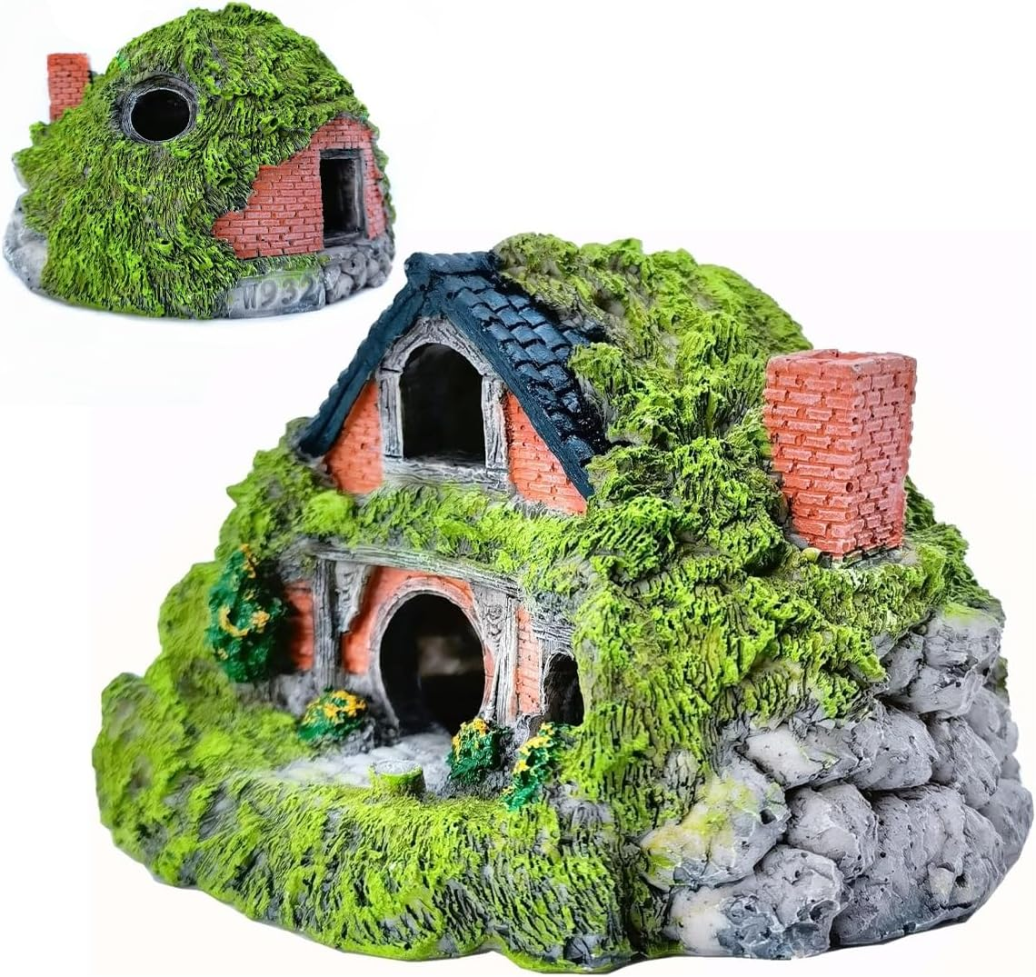 AIMALL Resin Grass House for Aquarium - Simulated Thatch Decoration, Fish Hideout, Enhances Playfulness and Relieves Stress, Suitable for All Water Types image number 3