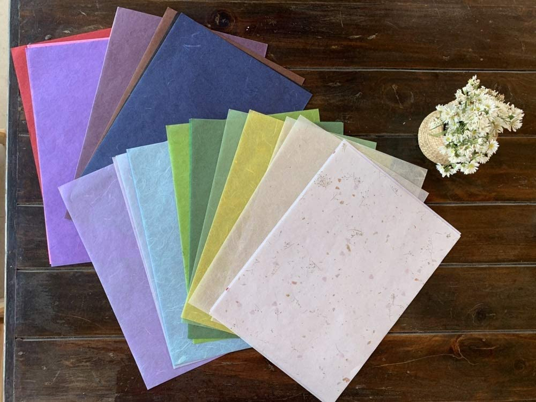 RATREE Shop 20 Mixed Pink Mulberry Paper Sheet Design Craft Hand Made Art Tissue Japan Origami Washi Wholesale Bulk Sale Unryu Suppliers Card Making Washi Paper Sheets (No17) image number 6