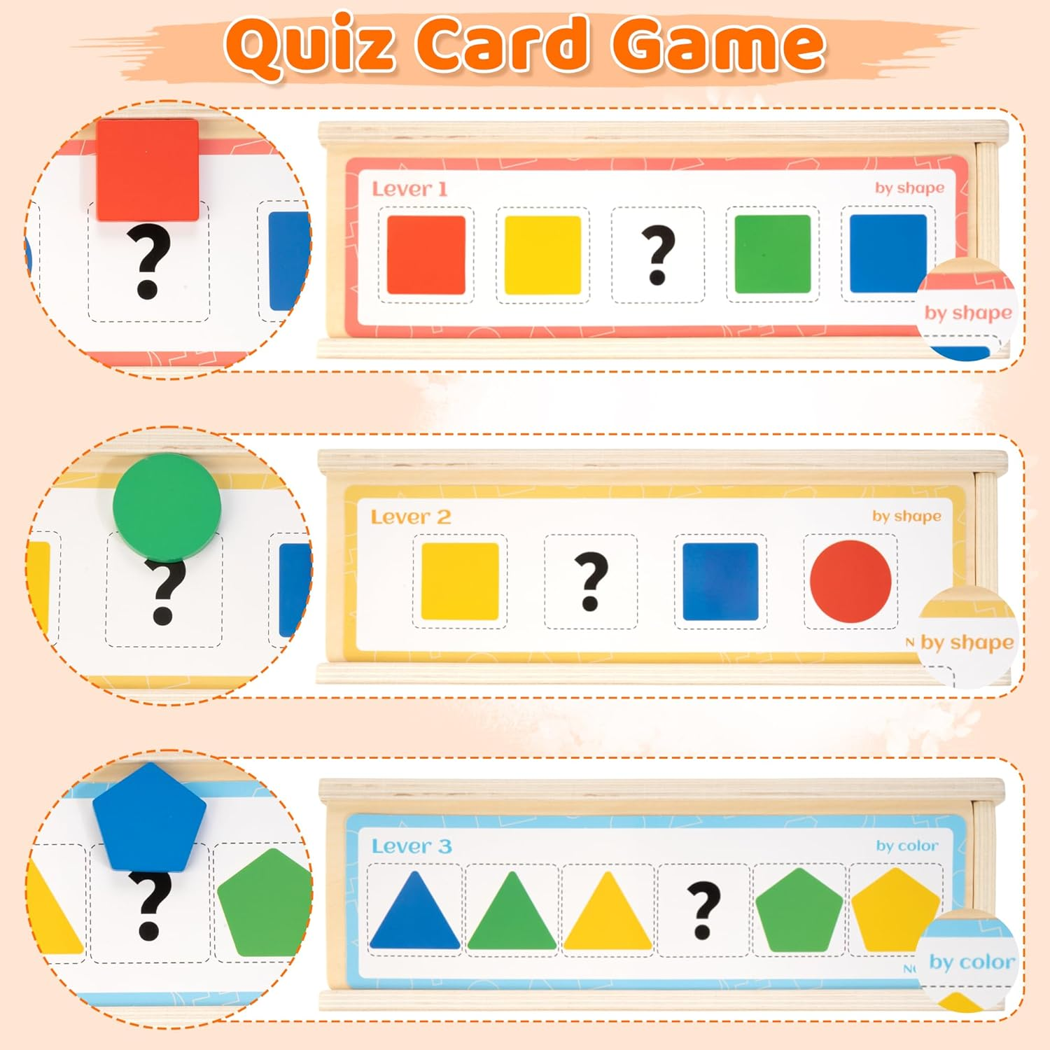 Montessori Toys for 1 2 3 Years Old,Color & Shape Sorting Matching Toy for 1 Year Old Boys and Girls Wooden Sorting and Stacking Toys for Toddlers 1-3,Educational Toys for 2+ Year Old image number 4