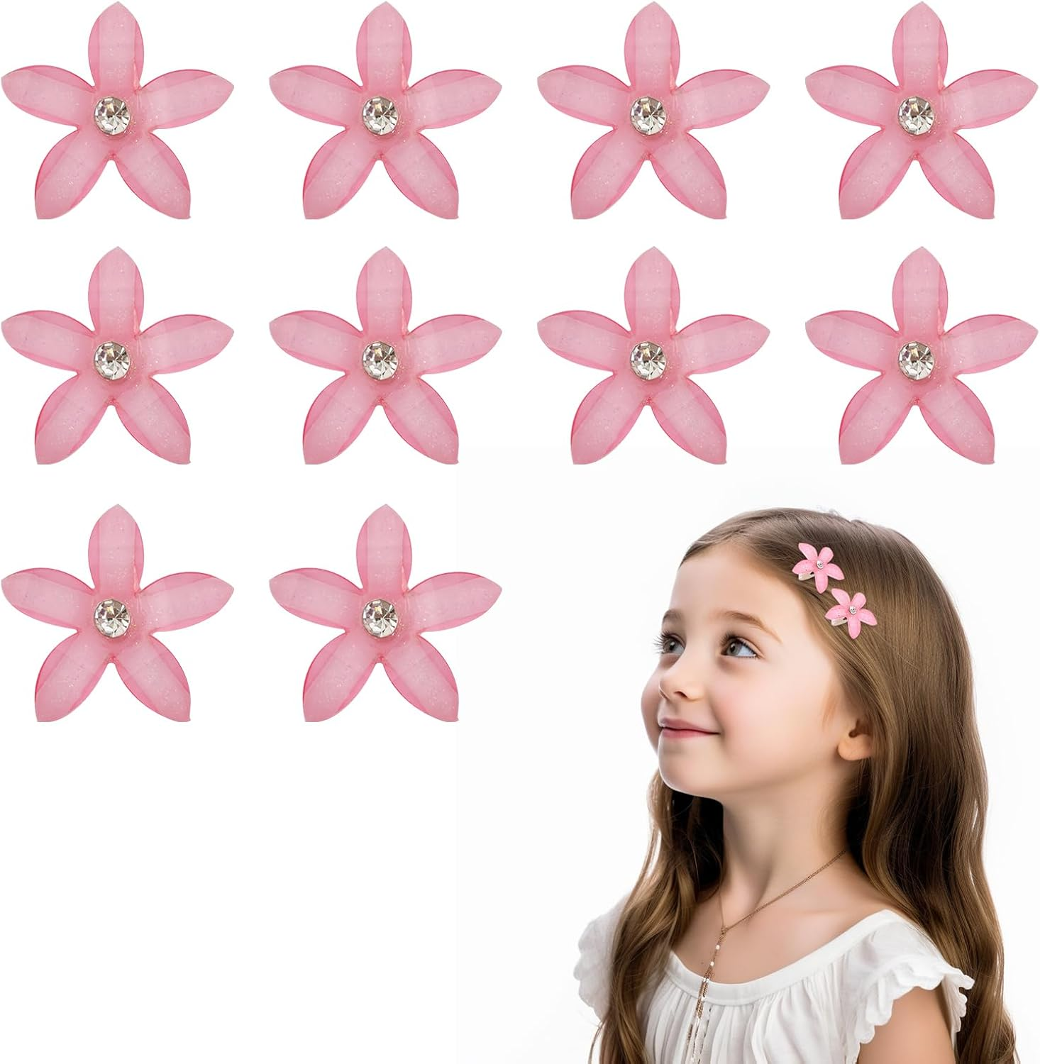 10 Pcs Mini Flower Hair Claw Clips, Flower Hairpins,Non-Slip Mini Hair Clips,Mini Hair Claws Pins, Kids Gift,Hair Accessories for Women Bridal for Girls Wedding Hair Accessories Decorative image number 2