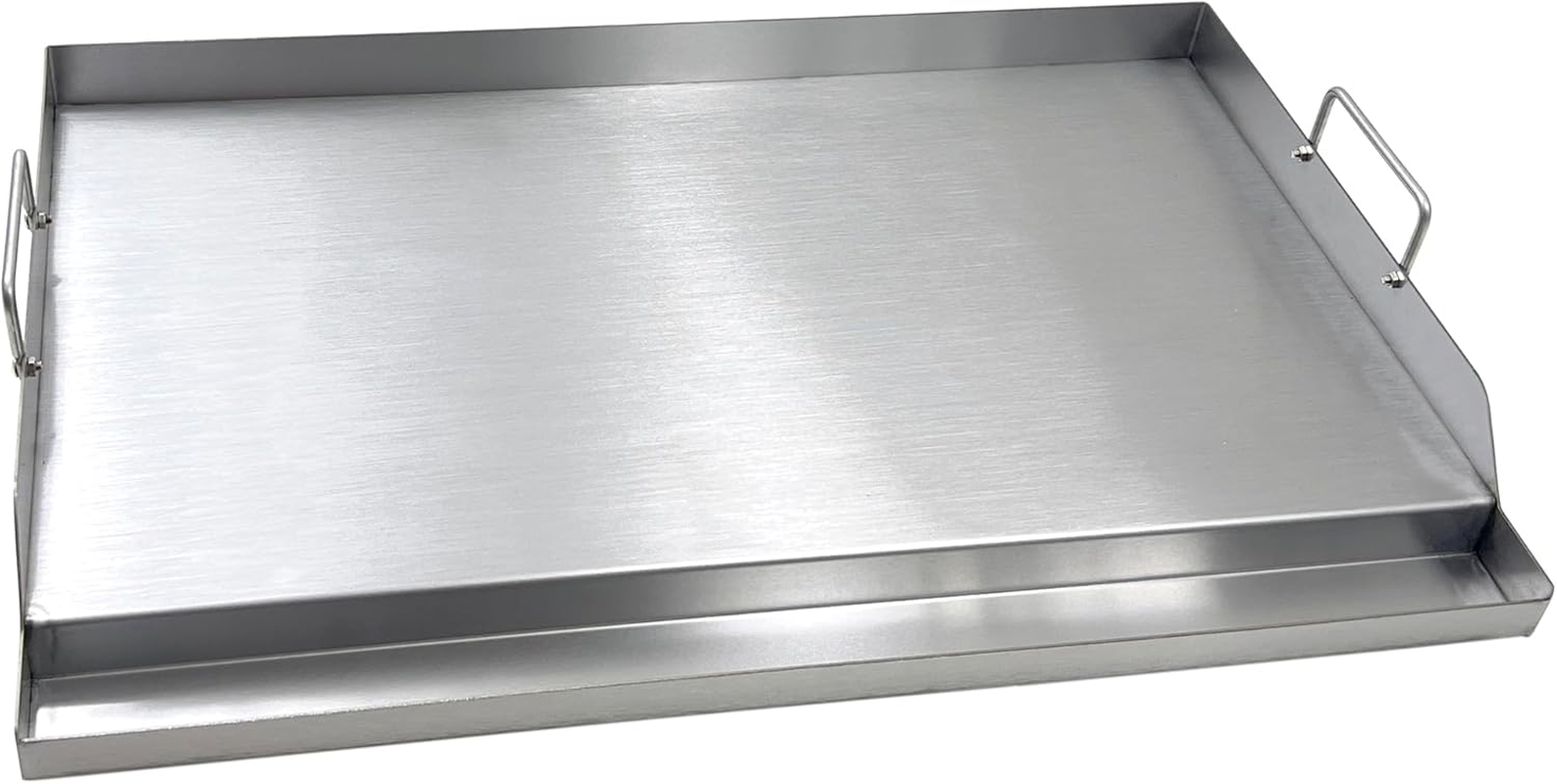 Direct Store Parts DS127 Stainless Steel BBQ Cooking Griddle, Universal Flat Top Griddle with 2 Handles for Most Gas Grills, W25"&times;D16"&times;H2.75", Heavy Duty Stainless Steel Griddle 1Pc, Large Size image number 2