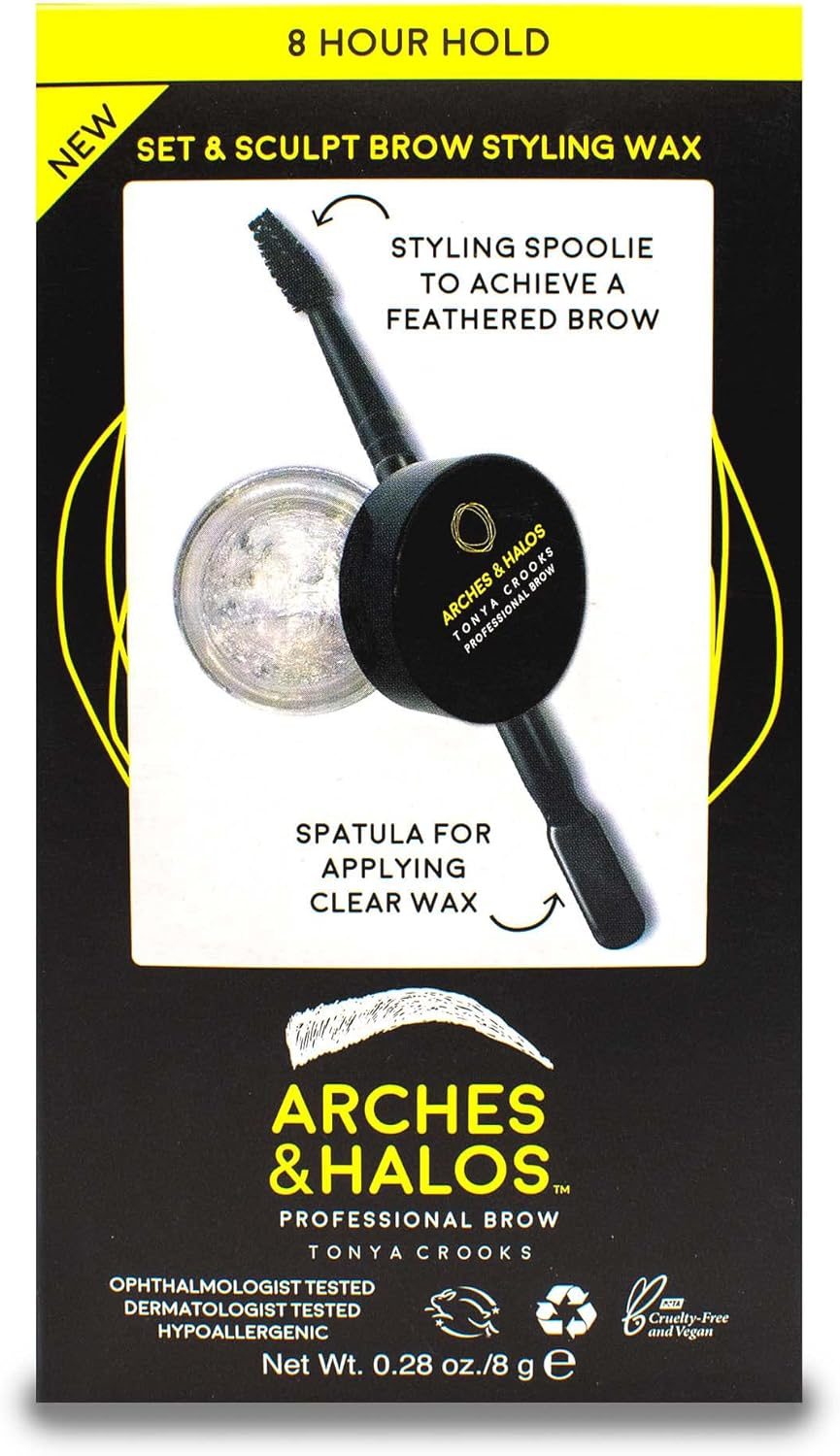 Arches & Halos Set and Sculpt Styling Wax - Delivers the Perfect Feathered Brow Look - Clear Formulation for All Skin Tones and Brow Types - No Residue or Flaking - Long Lasting Hold - 8 G image number 1