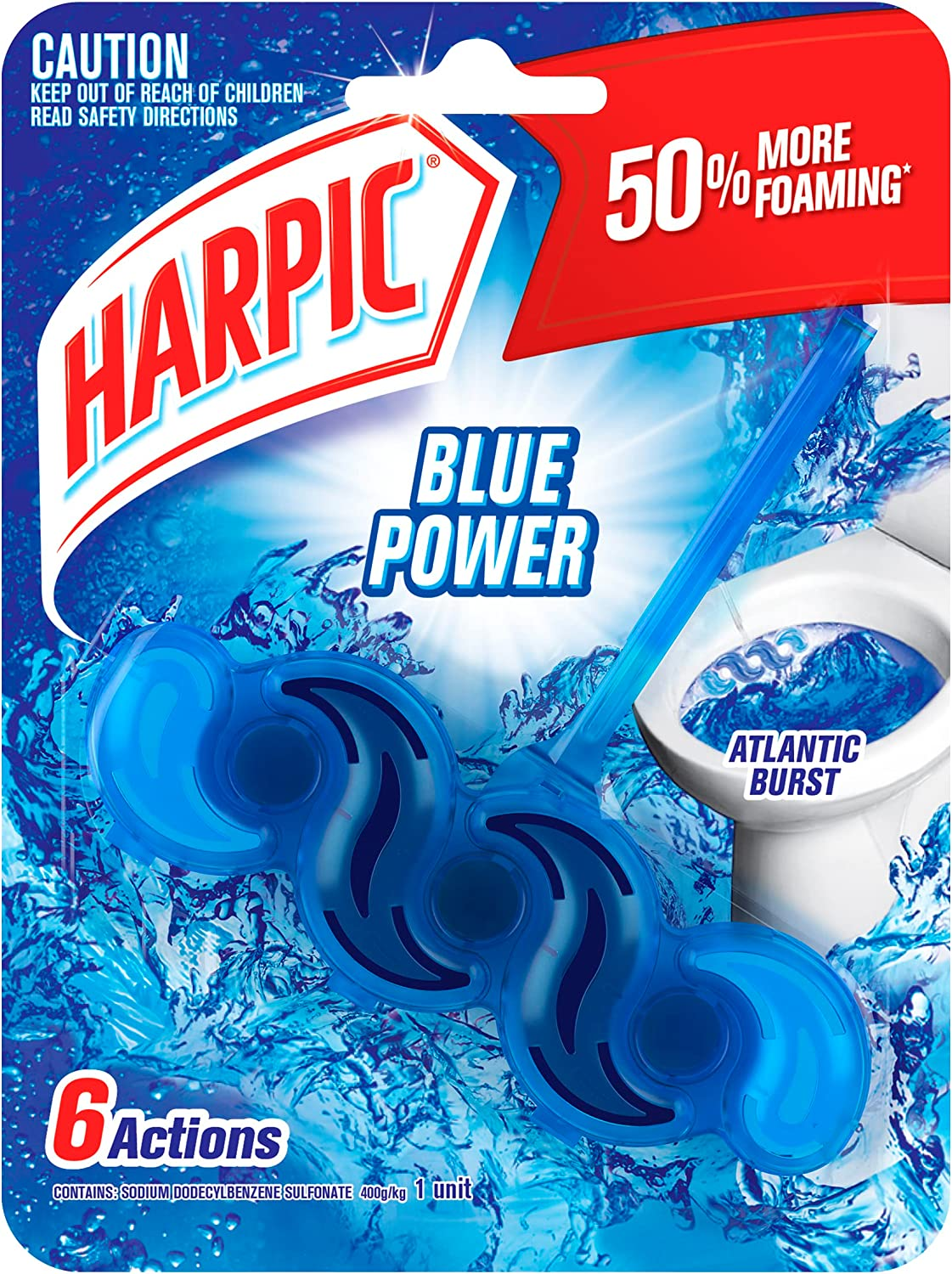 Harpic Blue Power Toilet Block Cleaner, Atlantic Burst (Pack of 1) image number 5