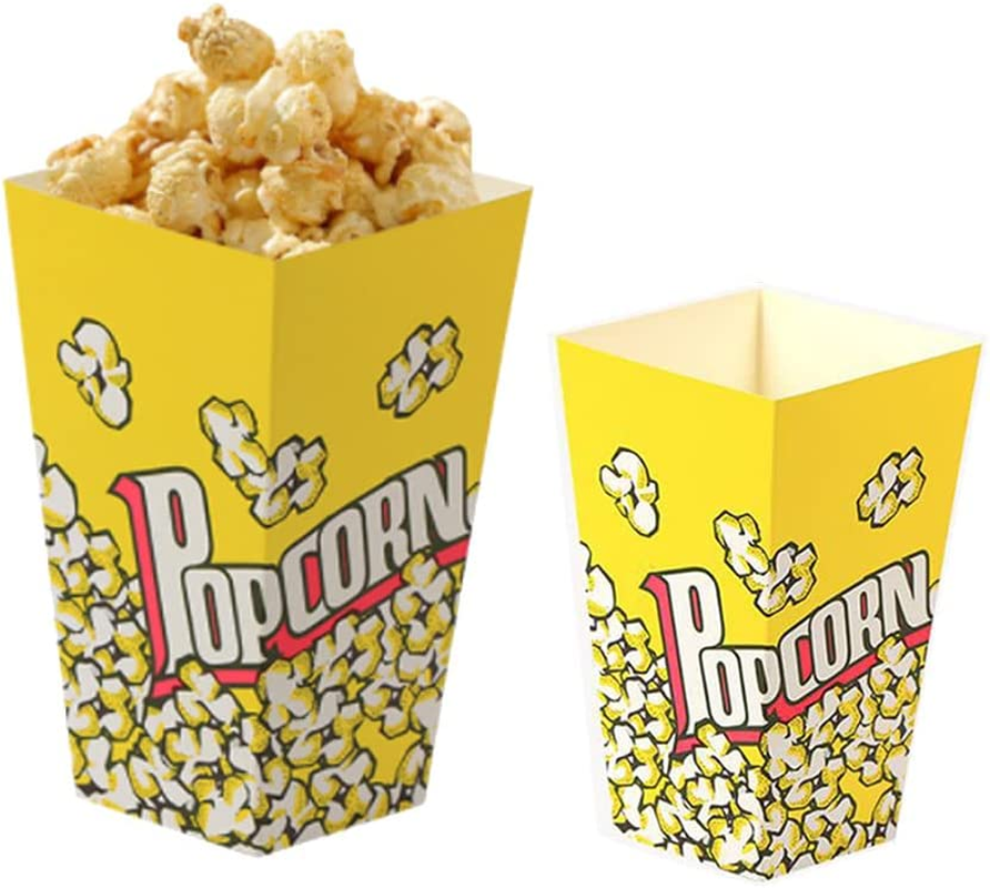 50PCS Popcorn Bags,Retrostyle-Movie Night Accessory, Party Supply, Cardboard, 48 Oz Popcorn Containers for Movie Night -7.87" Tall X 3.8" Top Diameter image number 5