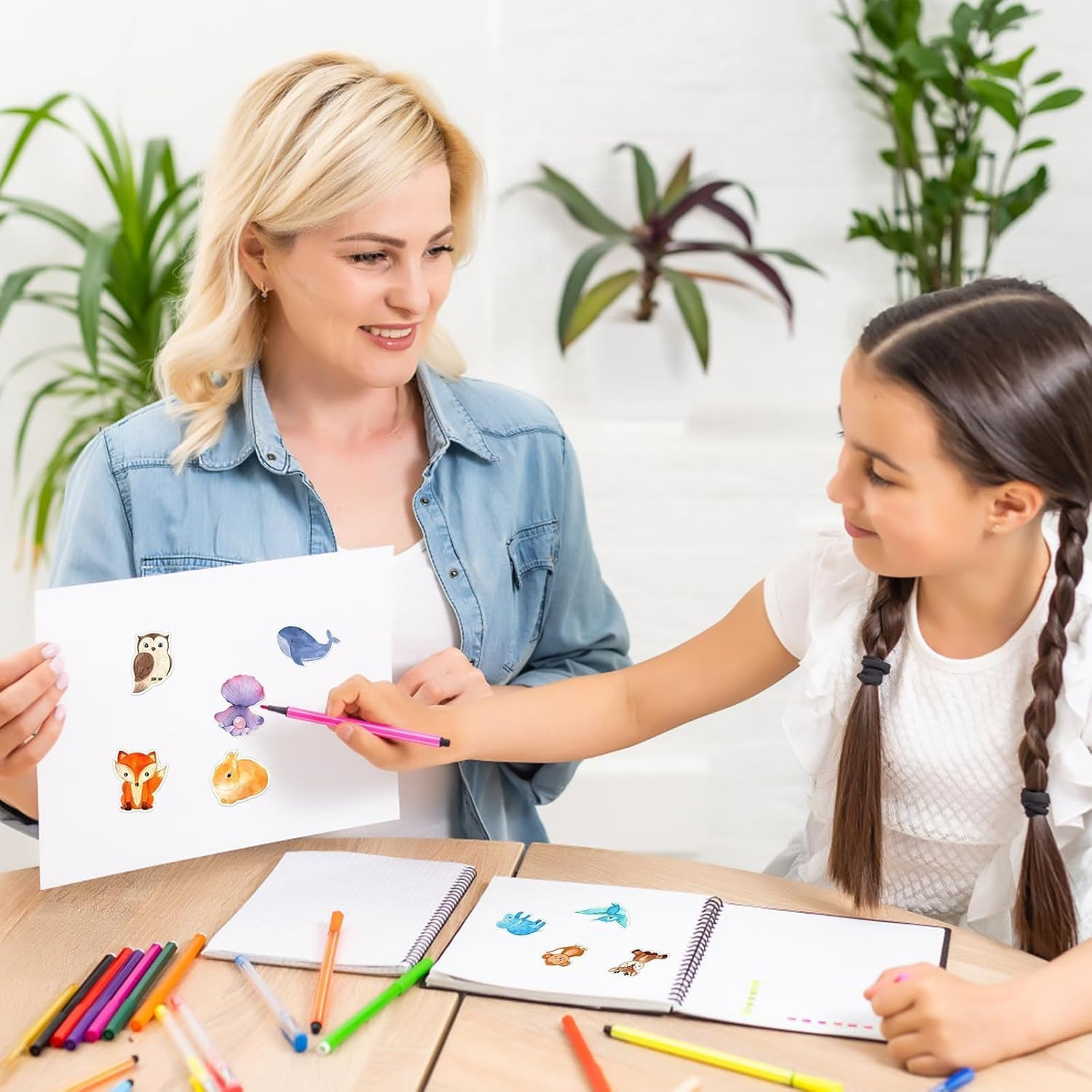 YJSPARKK 2000Pcs Animal Stickers for Kids,4 Rolls 1 Inch round Cartoon Animals Praise Stickers,32 Designs Dinosaur/Ocean/Forest Animal Sticker for Toddlers Kid, Home School Teacher Supplies image number 1