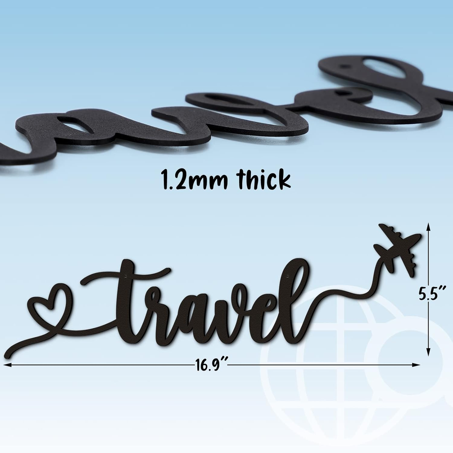 Qmetalart Travel Decor Metal Wall Art Backdrop Decoration Sign for Home Living Room Bedroom Office Housewarming Gift Airplane Hanging Travel Lover Indoor Photo