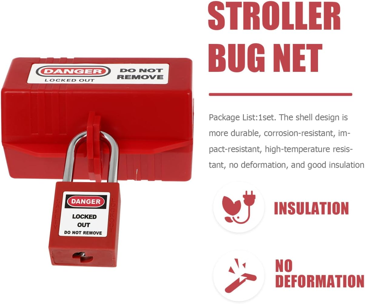 1 Set Household Appliance Plug Lockout Child Safety Power-Off Lock for Industrial Domestic Plugs Plastic Lock Box image number 5