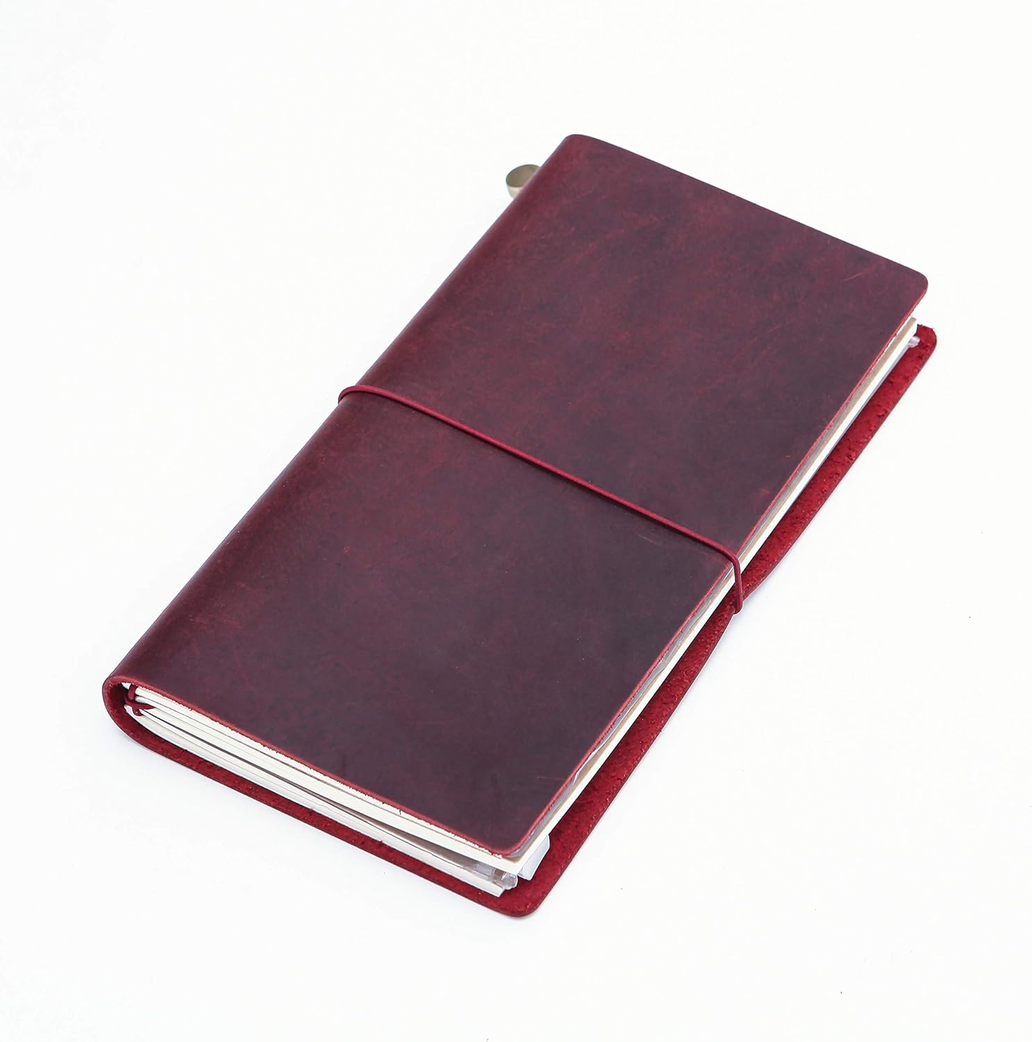 Collasaro Travelers Notebook Refillable Genuine Leather Travel Journal for Men Women image number 7