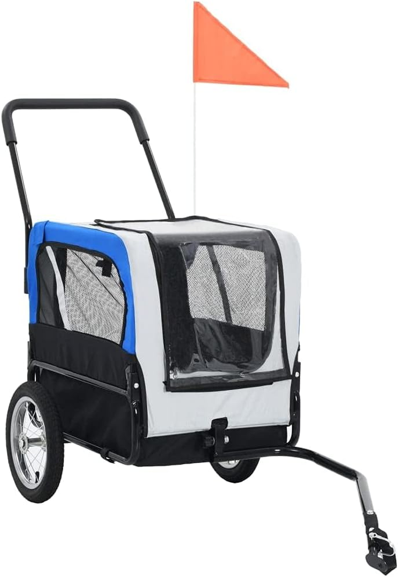 Pet Stroller Dog Stroller Cat Stroller 2-In-1 Dog Pet Bike Trailer Dog Stroller with 360-Degree Swivel Wheels for Puppy Small-Medium Dog, Cat Dog Pram Dog Cat(Color:Blue) image number 5