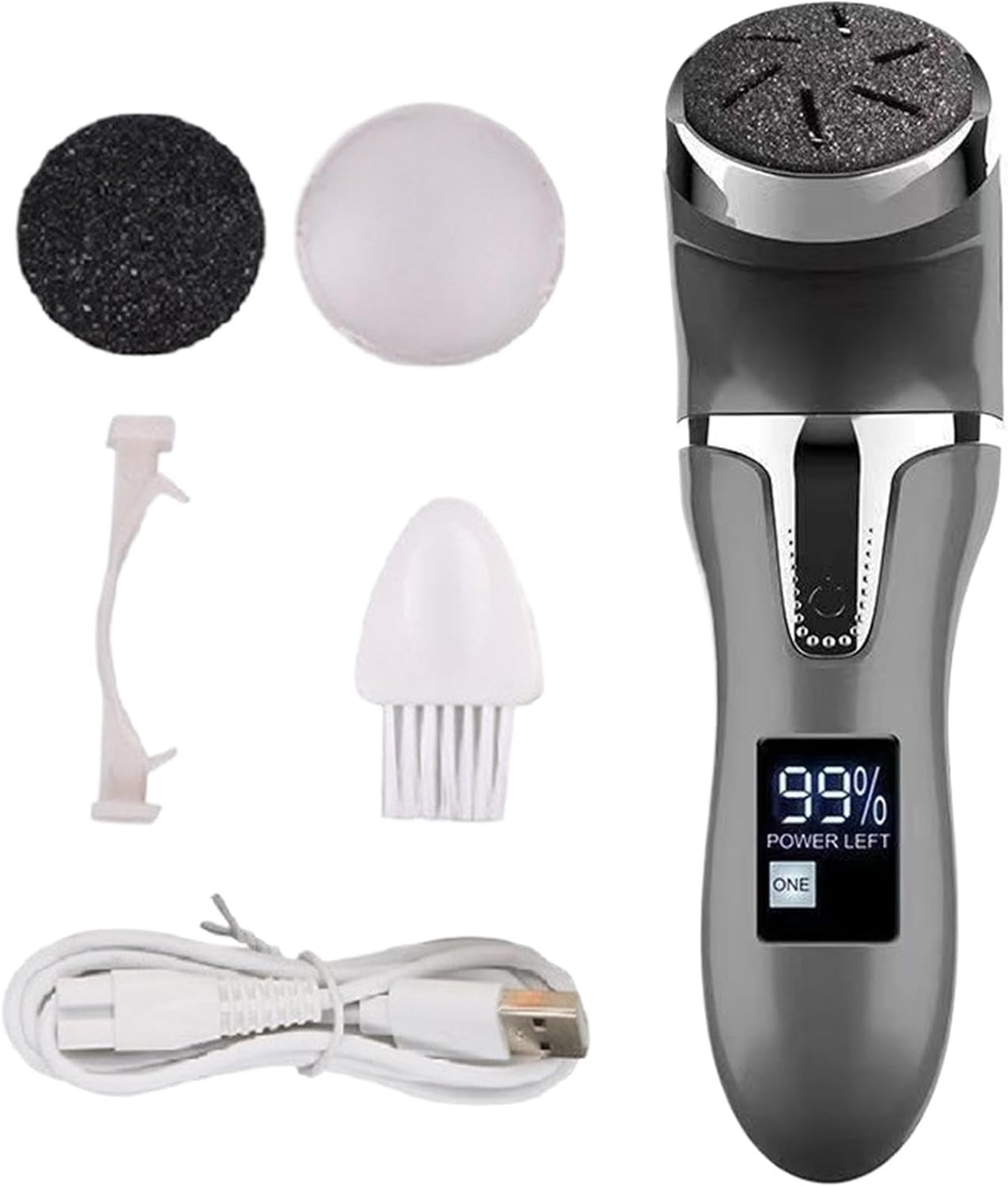 Electric Foot File,Foot Callus Remover Tool Rechargeable IPX7 Waterproof LED Display - Foot Callus Remover Tool 2-Speed Rechargeable USB Charging for Hard Cracked Dry Skin image number 6