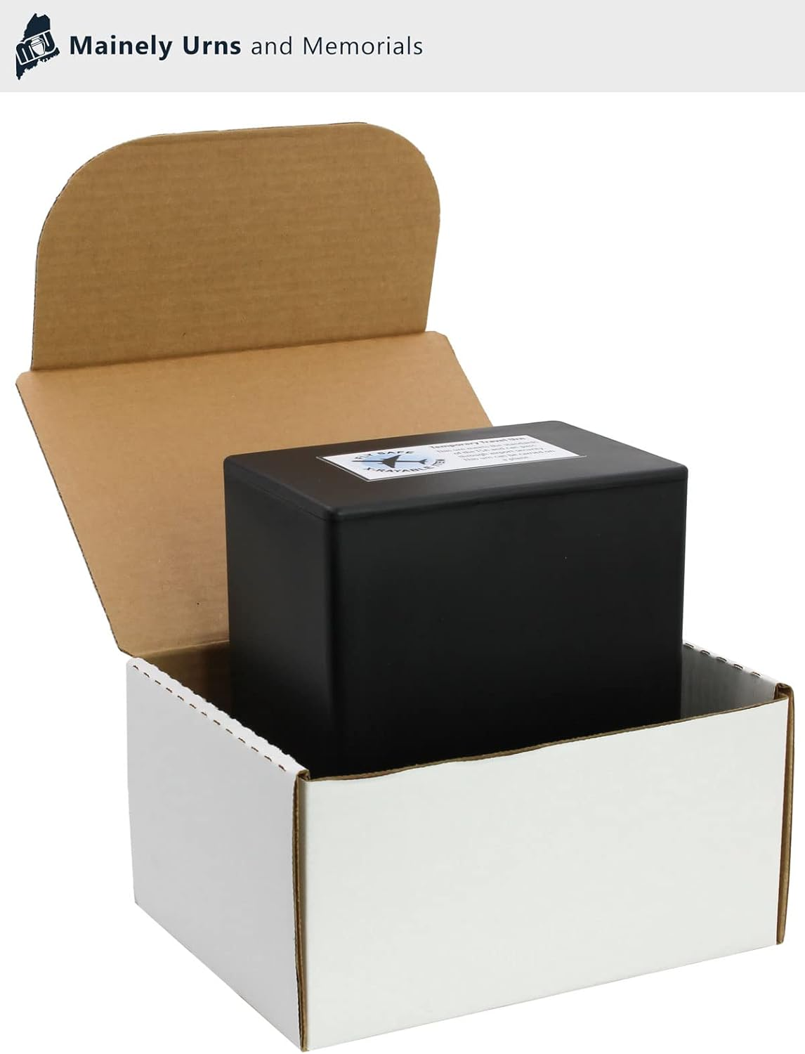 TSA Approved Fly-Safe and Temporary Travel Cremation Urn Kit for Human Ashes - Airline and Mail Friendly - 192 Cubic Inch Capacity - Airline-Ready Black Plastic Urn with Included Mailing Box image number 1