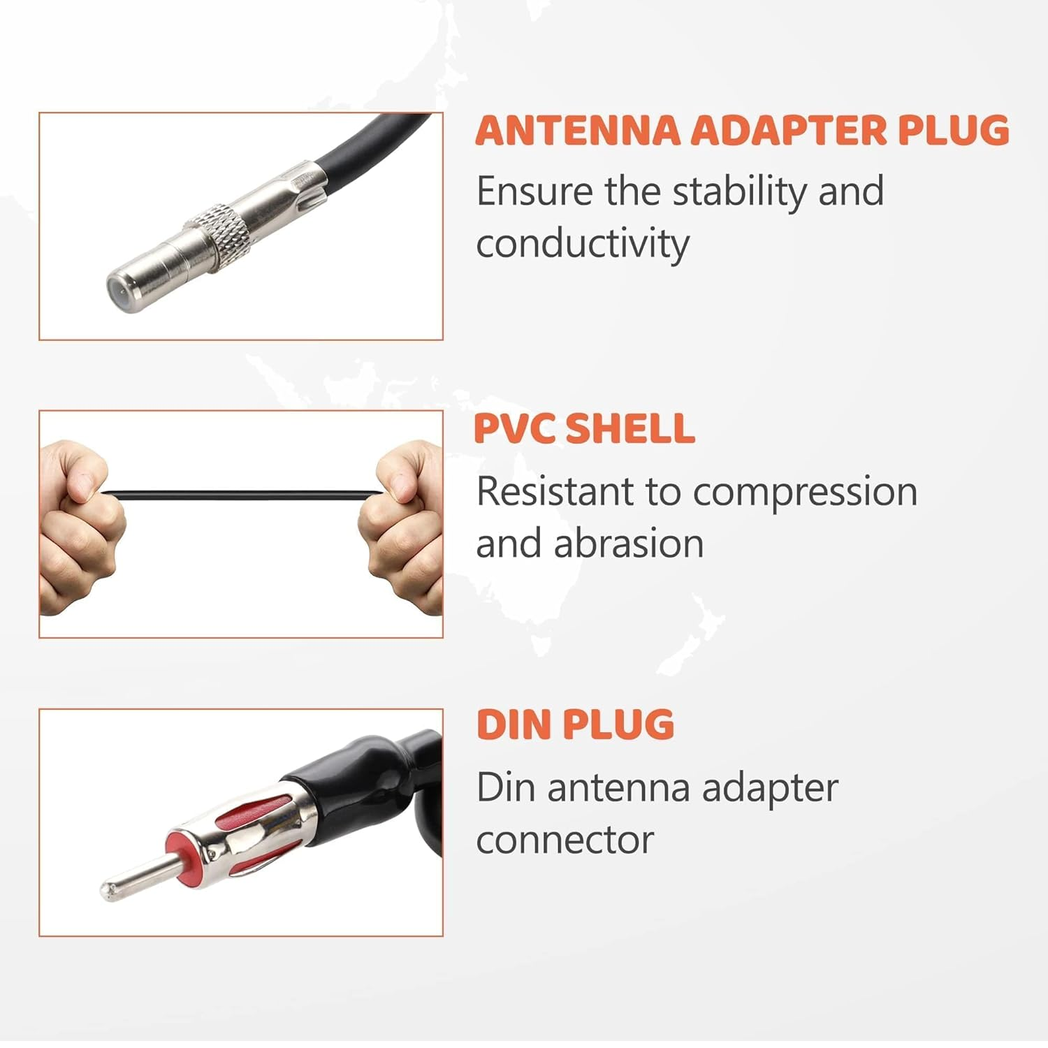 Car Radio Stereo Wiring Harness Antenna Adapter Replacement for 2002-2007 Dodge Ram, 2003-2007 Jeep, 2000-2007 Chrysler Aftermarket Install Radio Antenna Connector Plug image number 5