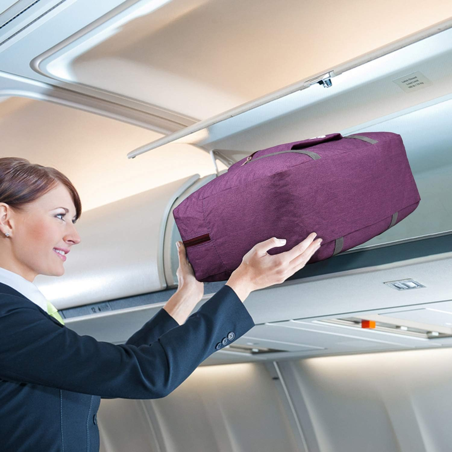 For Spirit Airlines Personal Item Bag 18X14X8 Travel Duffel Bag Underseat Foldable Carry-On Luggage for Women (B- Denim Purple) image number 4