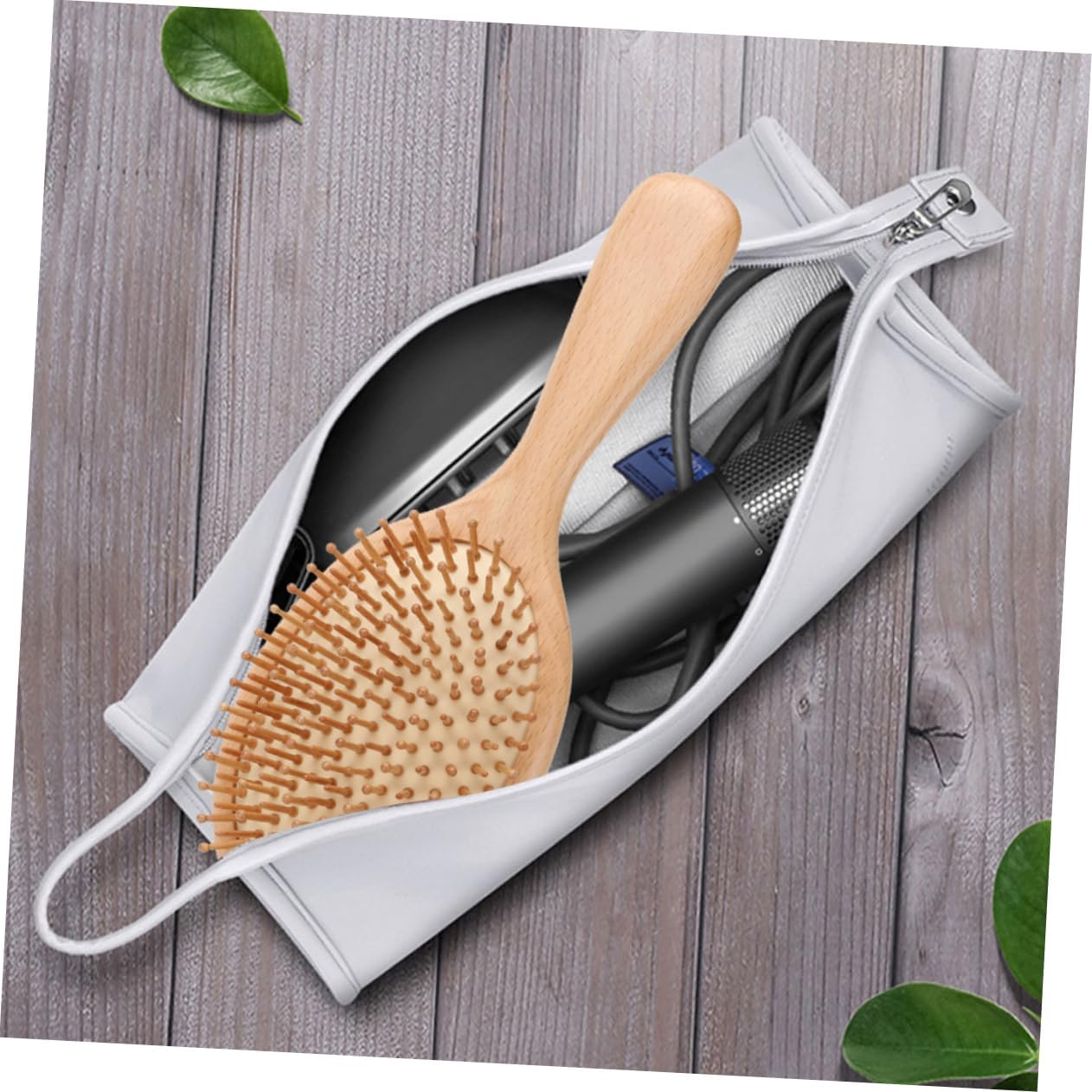 OFFIGAM Portable Hair Dryer Case Splash Dustproof Organizer Bag for Hair Curlers Accessories Capacity Lightweight Travel Storage image number 1