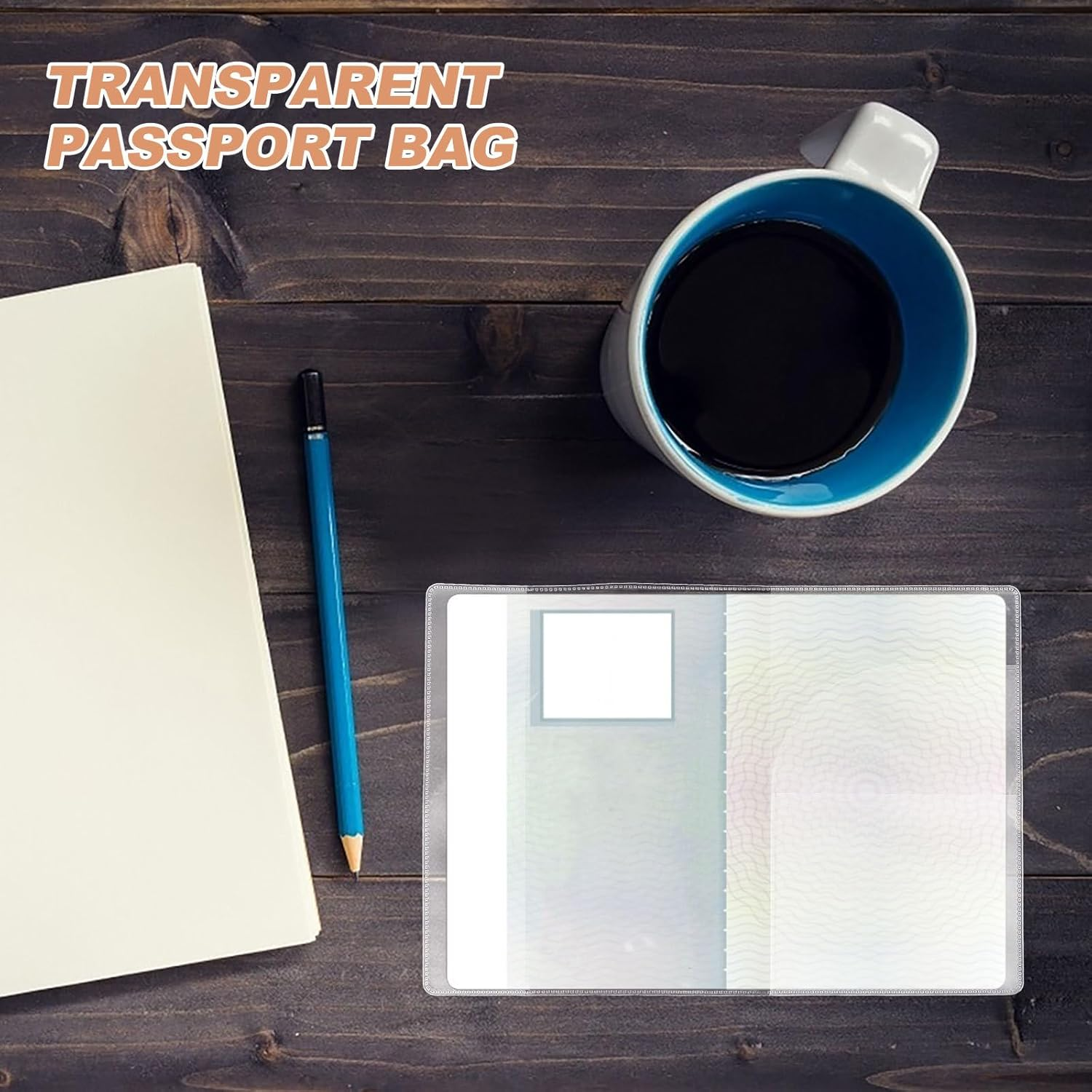 HOUDERCO 5Pcs Clear Passport Cover Travel Holder Document Organizer Lightweight Transparent Sleeves for Home and Business Trips image number 2