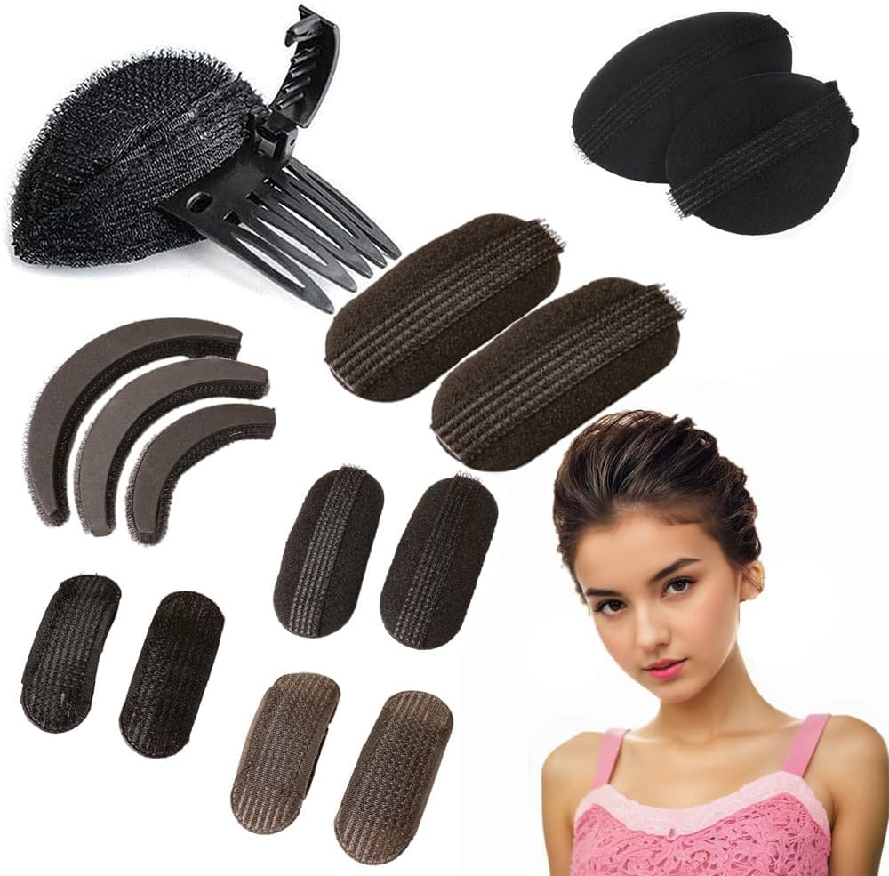 14 Pcs Sponge Volume Hair Pads Set - Bump It up Inserts, Invisible Hair Styling Tools, Easy Hair Styling Accessories for Women and Girls - Add Volume and Easily Create the Great Bun image number 2