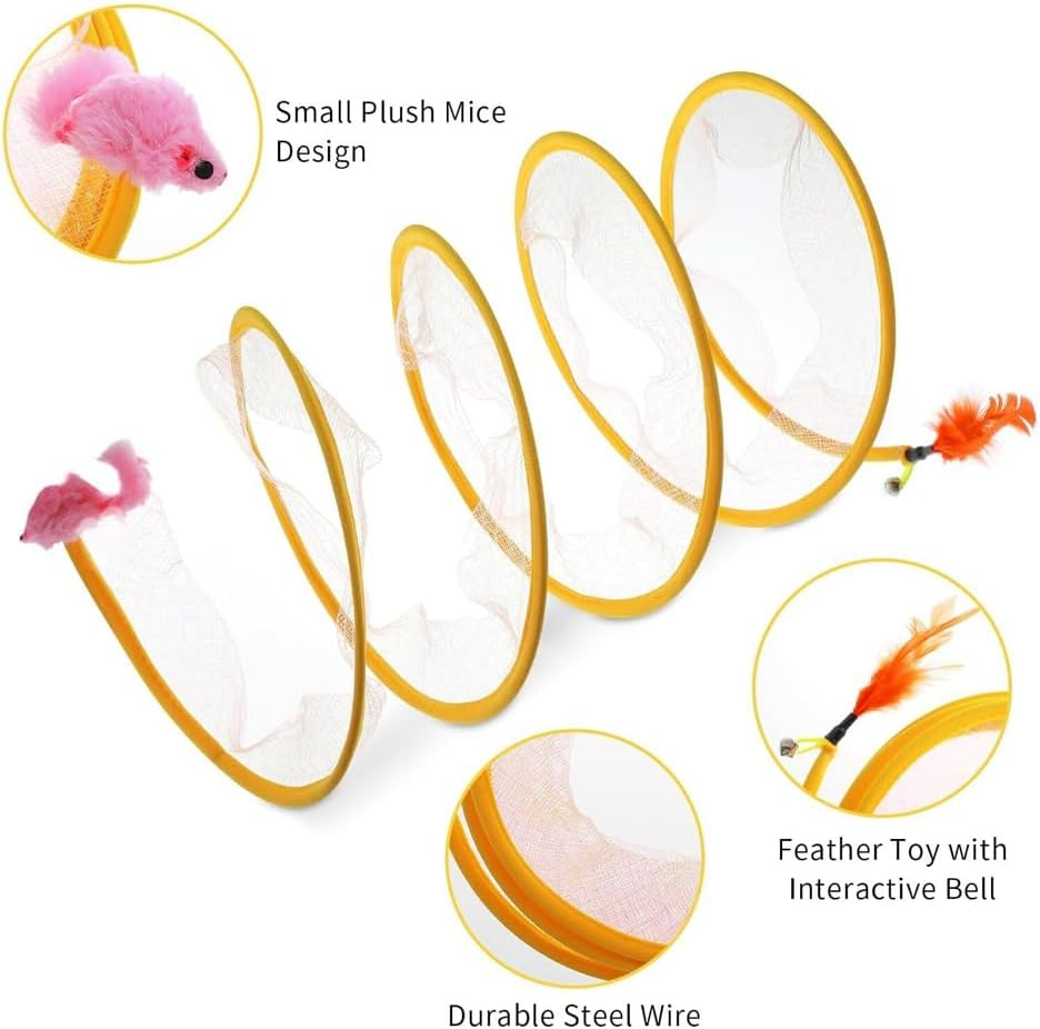 Sarini Cat Tube Tunnel for House Cats, Kitten Cat Tunnel with Pencil Cases, Interactive Cat Tunnel for Kittens, Cats and Small Pets image number 5