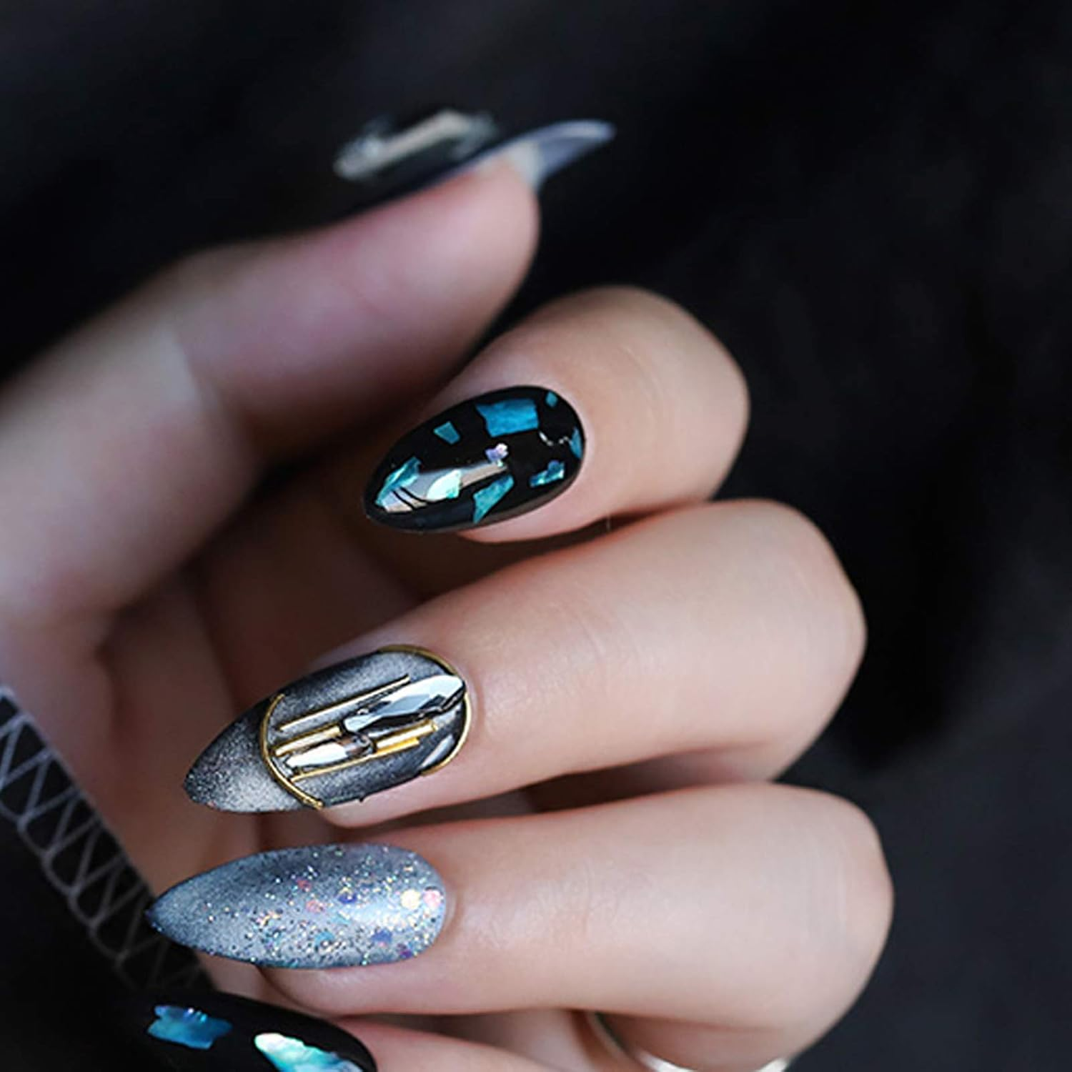 12 Grains Nail Art Rhinestones Nail Art Gems Decorative Nails DIY Super Shiny Gemstone Diamonds Royal Blue