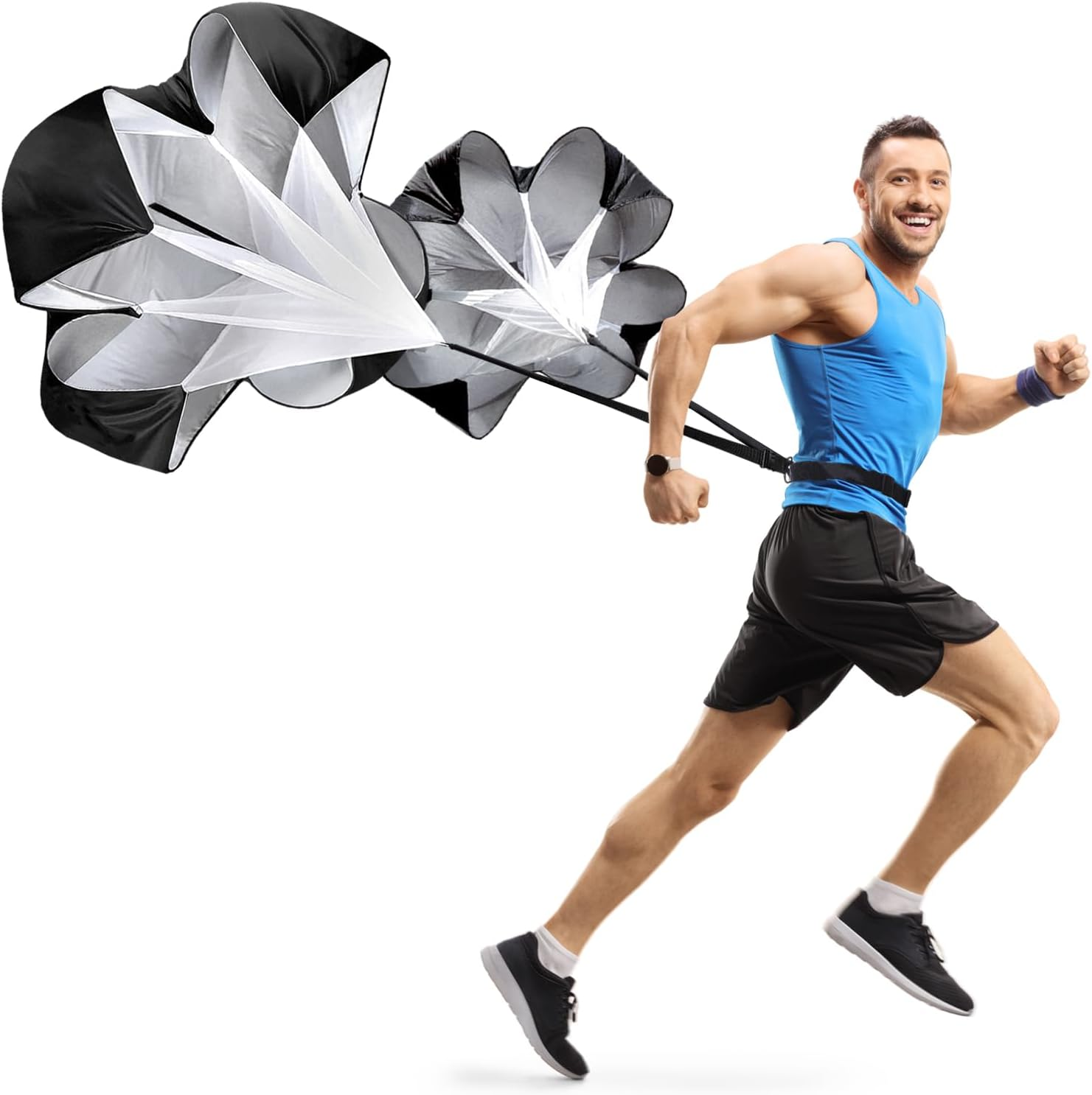 XL Double Parachute for Speed Training, Running Speed Training Parachute 56 Inch Pack of 2, Running Parachute Speed Training image number 4