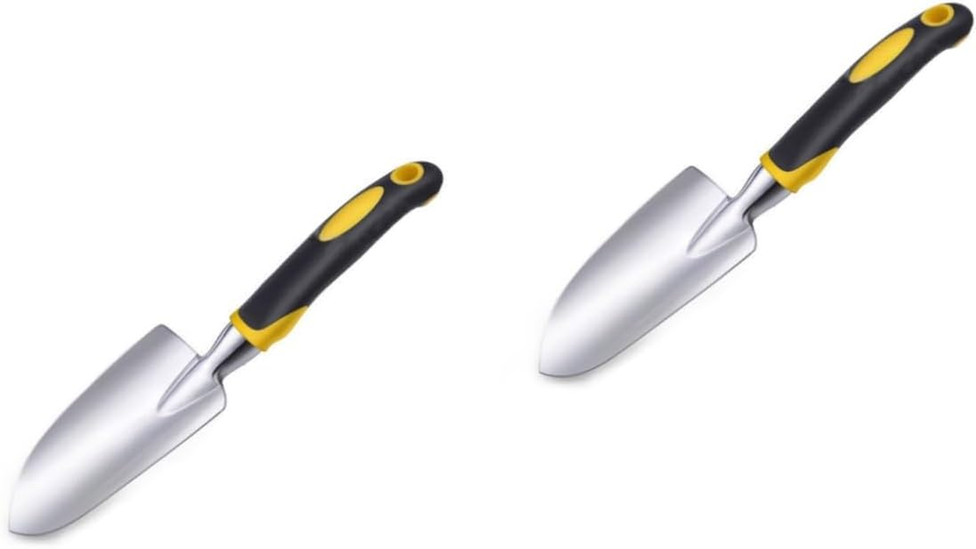 SUPVOX 2Pcs Garden Trowel Gardening Tool Hand Shovel Comfortable Grip for Weeding Transplanting and Digging in Garden Beds Stainless Steel