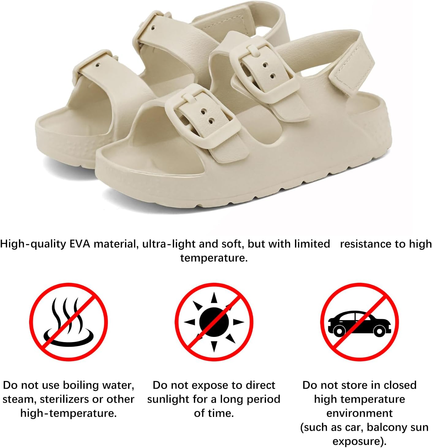 Chaychax Toddler Boys Girls Double Buckle Sandals Children'S Adjustable Back Strap Water Sandal