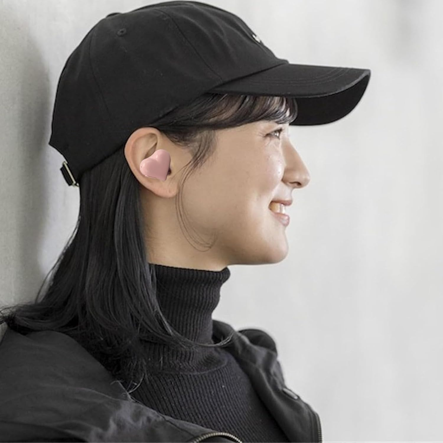 Annadue Wireless Bluetooth Headset with Charging Case, Waterproof Bluetooth 5.3 Heart Buds Heart-Shaped Built-In Microphone with Hifi Stereo Sound Quality (PIN)