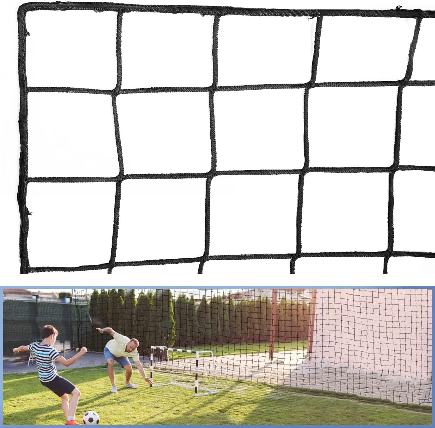 Soccer Backstop Net, High Impact Soccer Barrier Net, Nylon Soccer Practice Sports Netting 10X20Ft/10X30Ft/10X40Ft image number 1