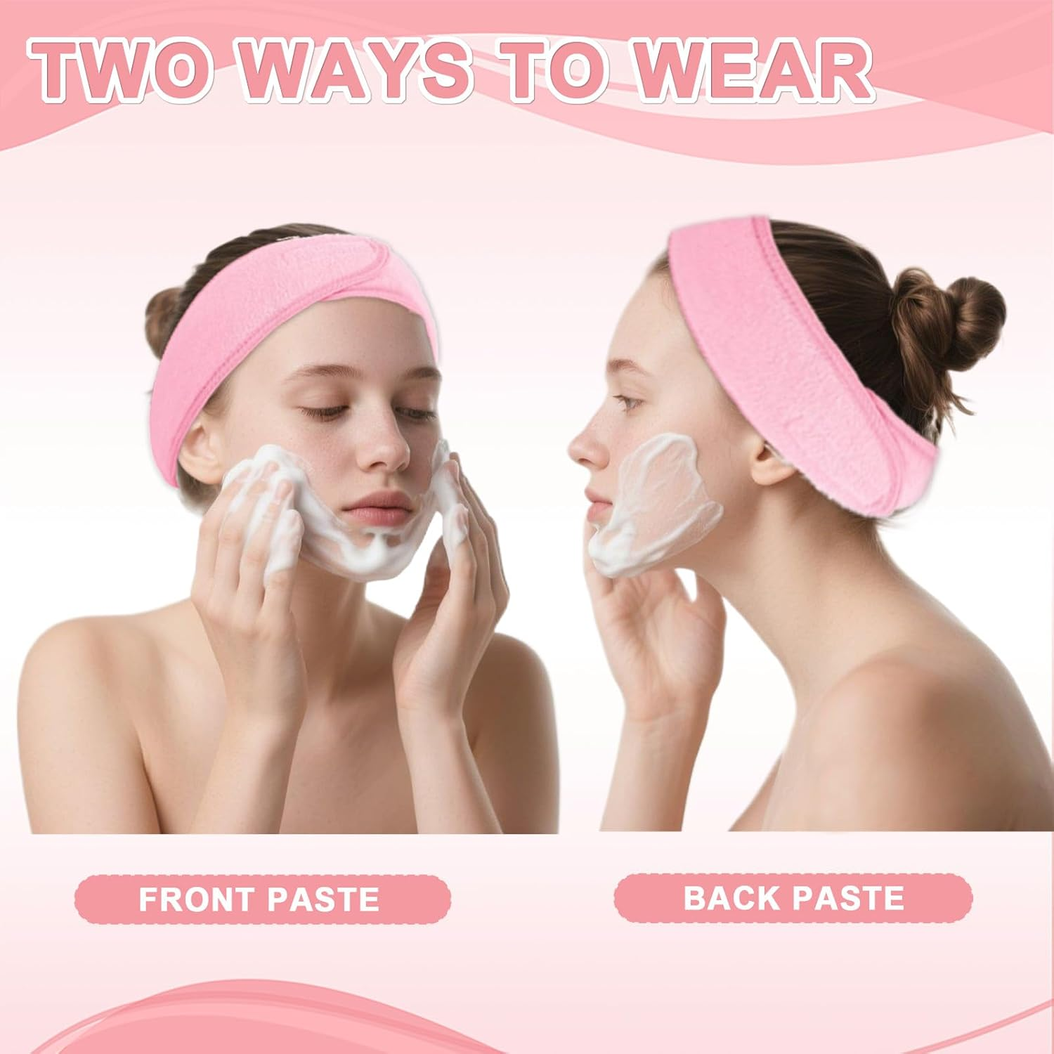 Women'S Cosmetic Hair Band, Set of 5 in Various Colours, 65 Cm, Soft and Adjustable image number 6