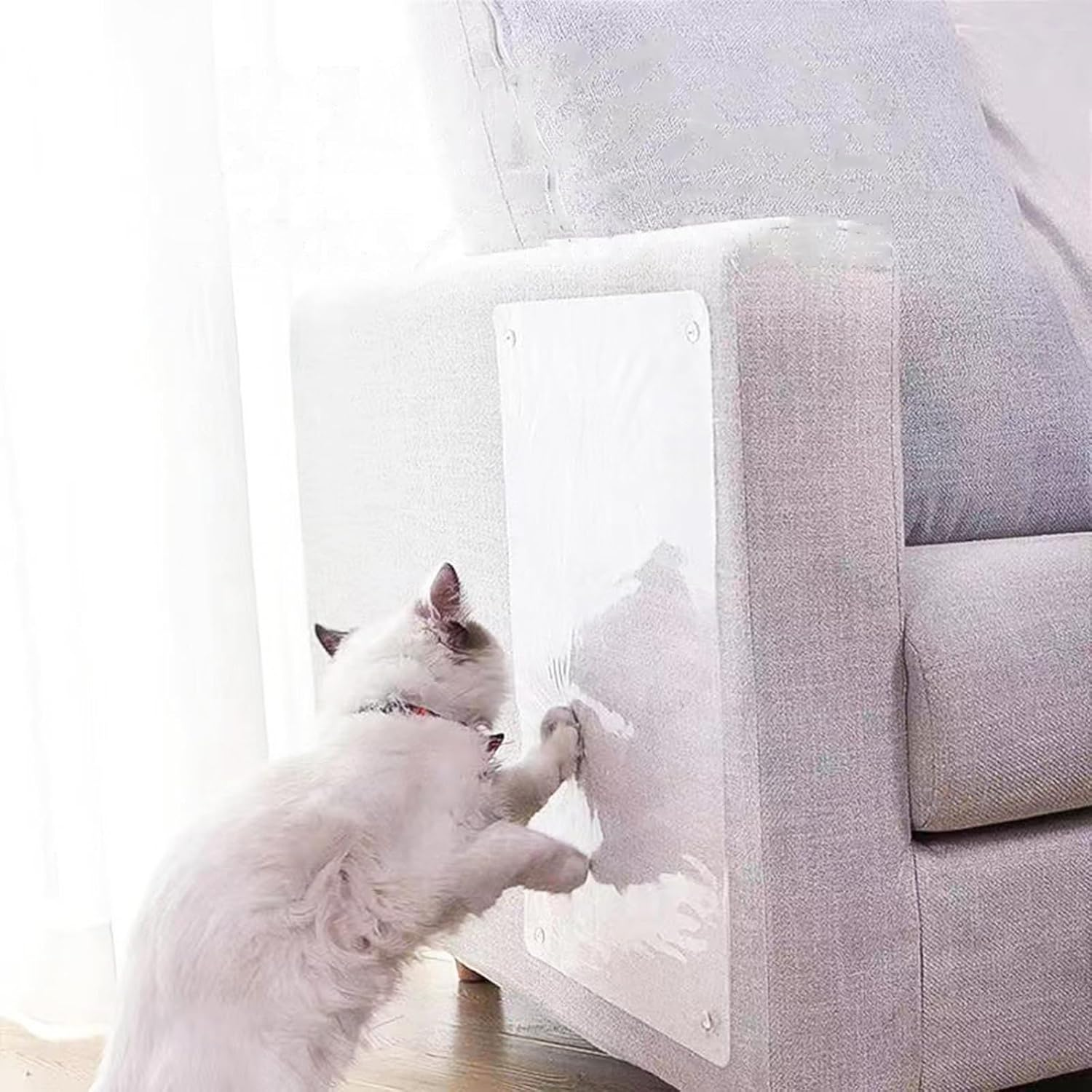 CTOUUGRS Anti-Scratch Cat Training Tape 4 Inches Clear Furniture Protector for Couch Carpet Sofa Scratch Guard Cat Scratches Deterrent Tape 3 Meters