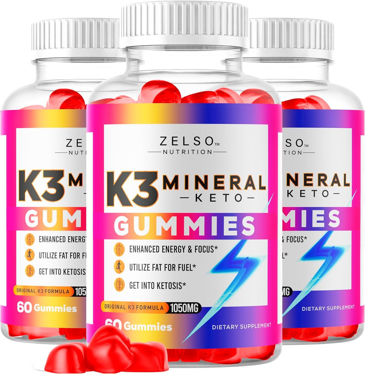 ZELSO (3 Pack) K3 Spark Mineral Gummies Nutrition, the Original K3Spark Formula Pills in Gummy, Advanced Vitamins plus Multivitamin, 90 Day Supply image number 2